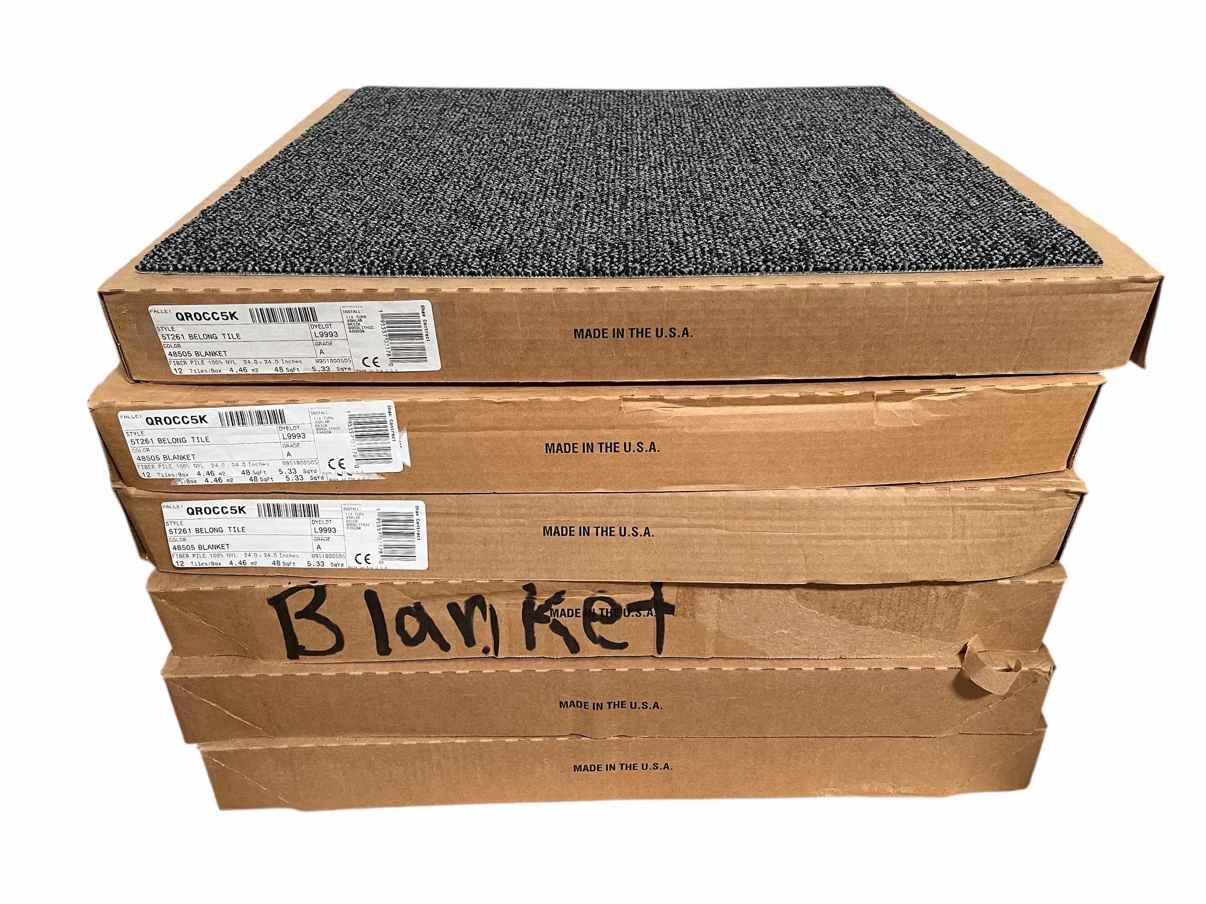 Photo 1 of SHAW BELONG BLANKET FINISH CARPET TILE 24” X 24” (48SQFT PER CASE/6CASES APPROX 288SQFT TOTAL) READ NOTES