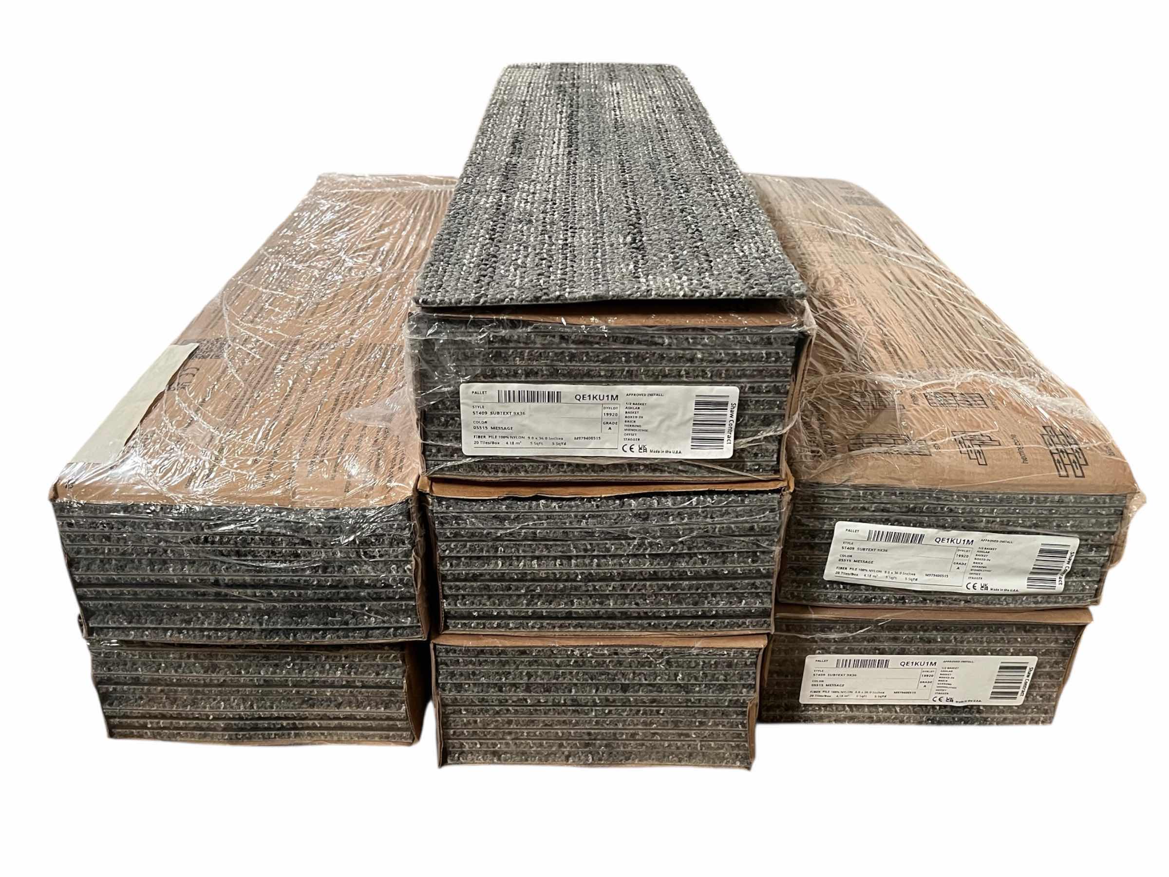 Photo 1 of SHAW SUBTEXT MESSAGE FINISH CARPET TILE 9” X 36” (45SQFT PER CASE/7CASES APPROX. 315SQFT TOTAL) READ NOTES