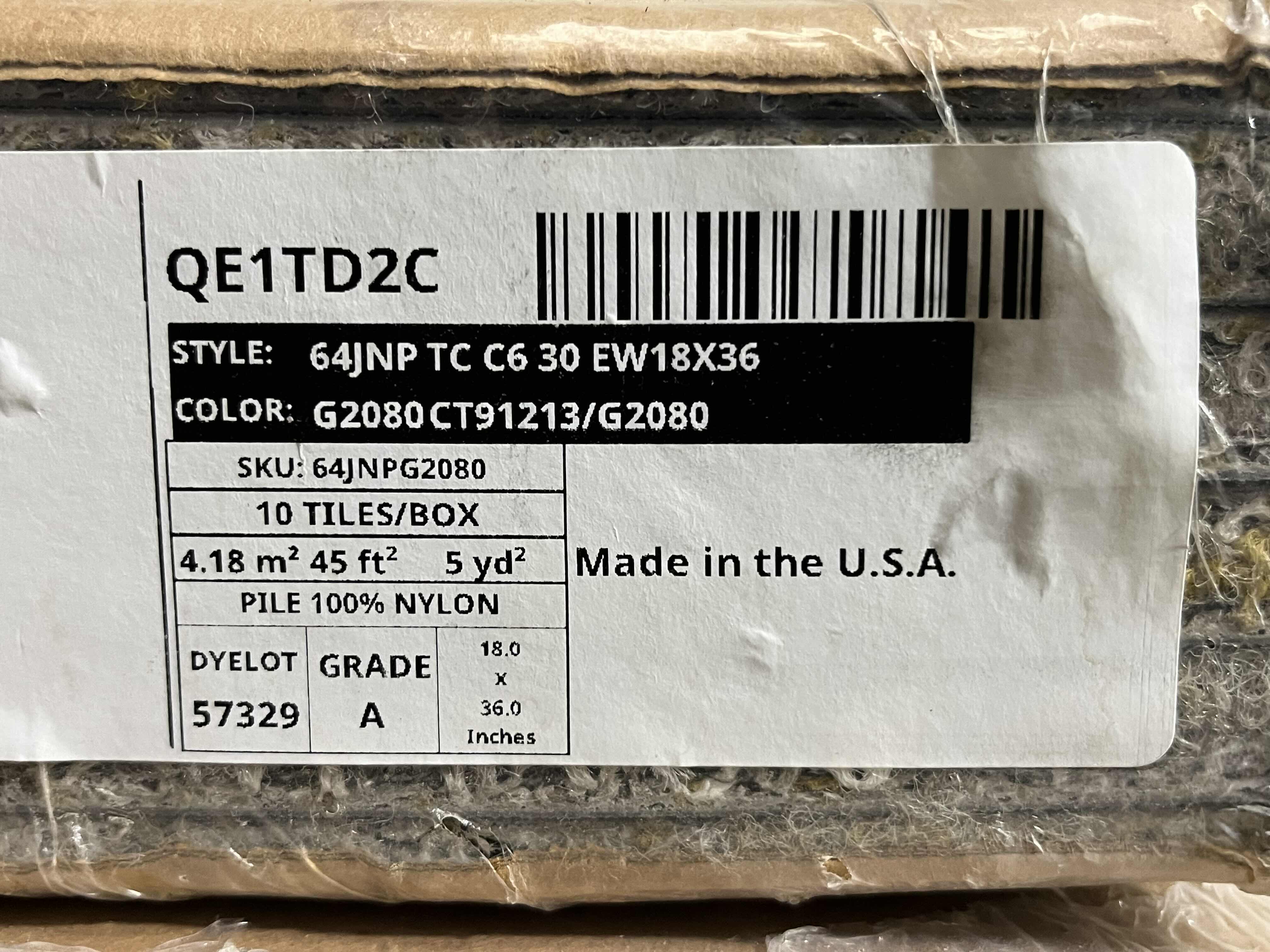 Photo 1 of SHAW FOUNDATION FINISH CARPET TILE 18” X 36” (45SQFT PER CASE/16CASES APPROX. 720SQFT TOTAL) READ NOTES