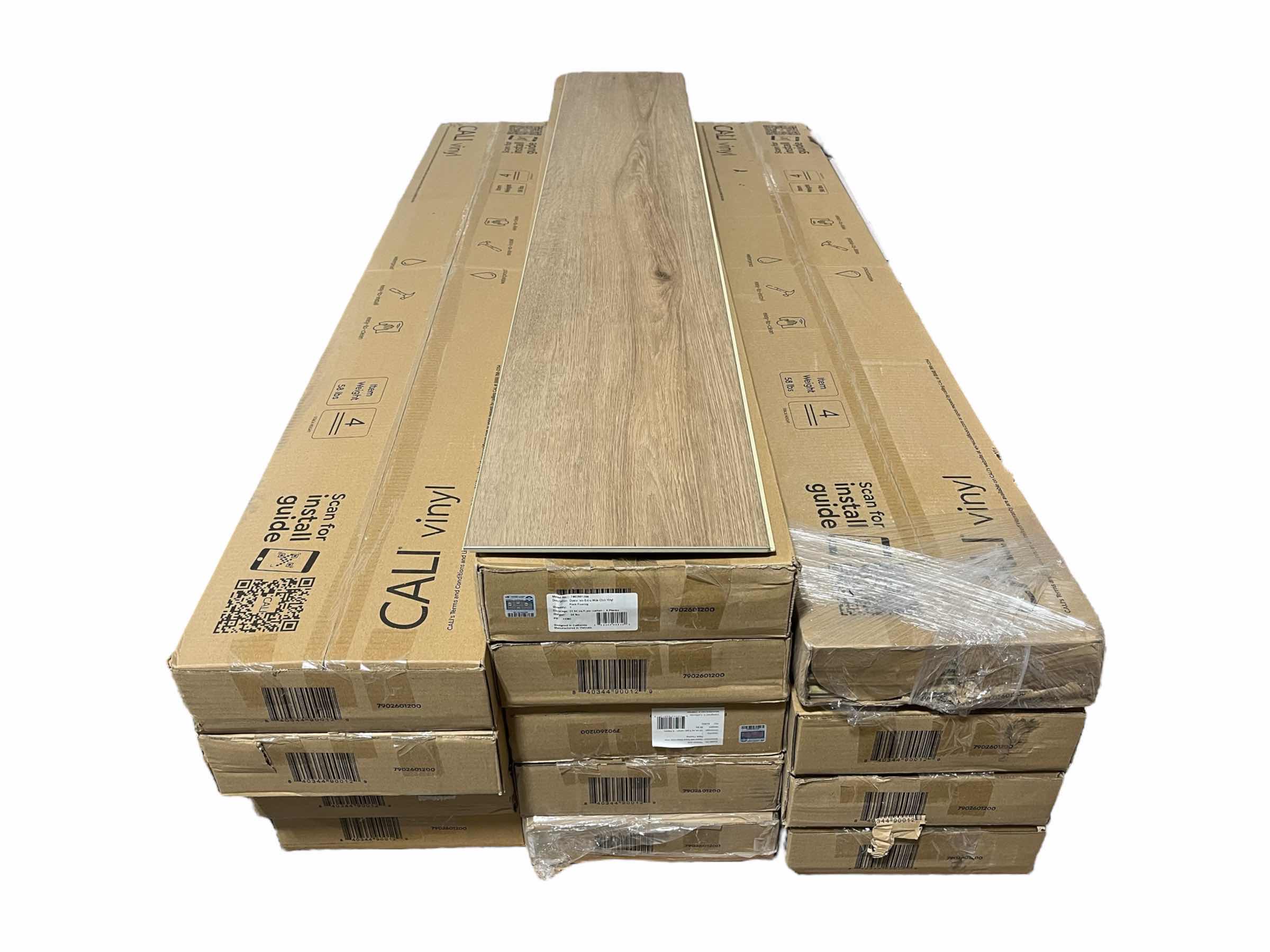 Photo 1 of CALI OYSTER ISLE FINISH FLOAT/CLICK VINYL PLANK 9” X 60” (22.64SQFT PER CASE/13CASES APPROX. 294.32SQFT TOTAL) READ NOTES