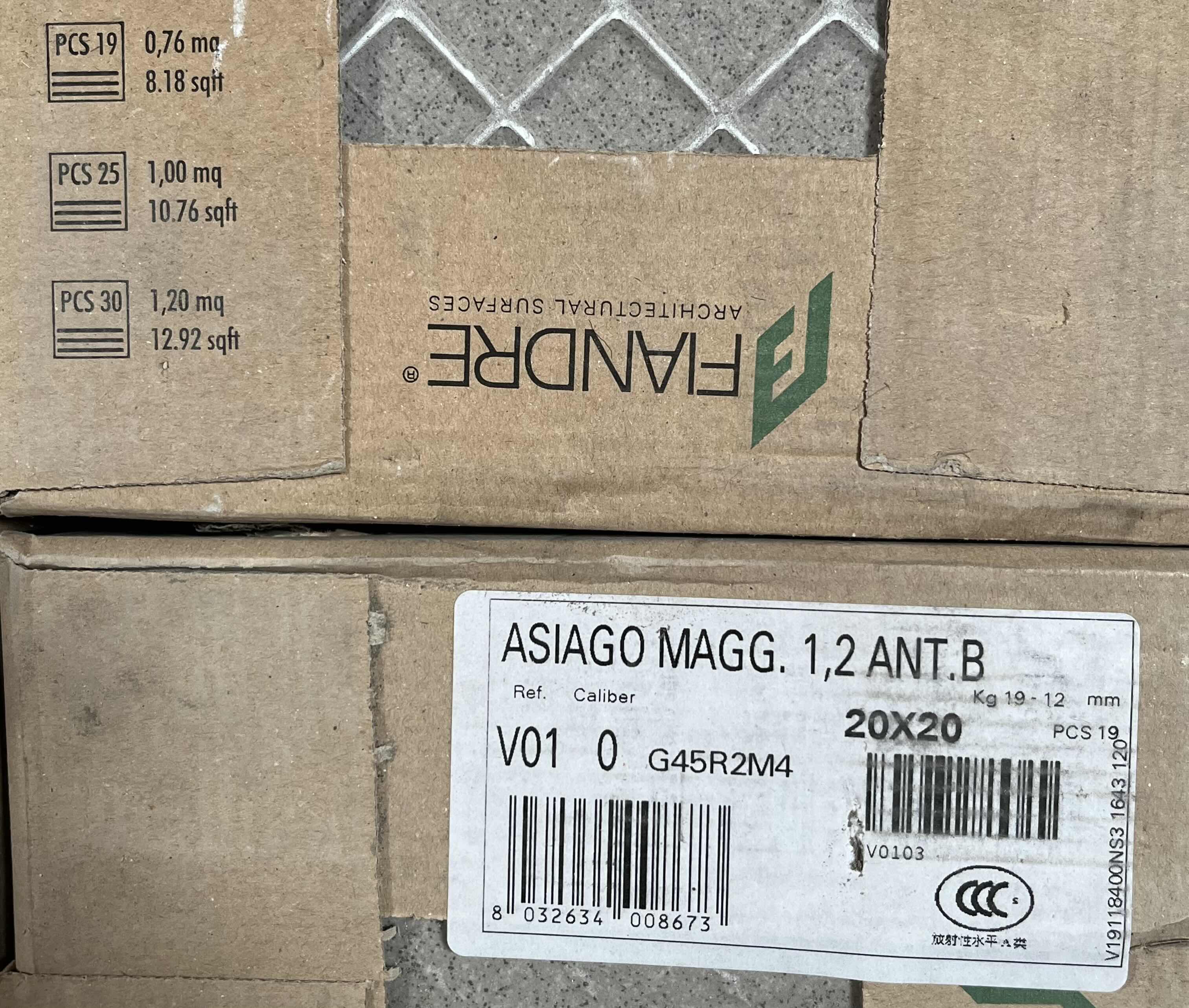 Photo 1 of FIANDRE ASIAGO MAGG. GRAY MATTE FINISH TILE 8” X 8” (8.18SQFT PER CASE/6CASES APPROX 49.08SQFT TOTAL) READ NOTES