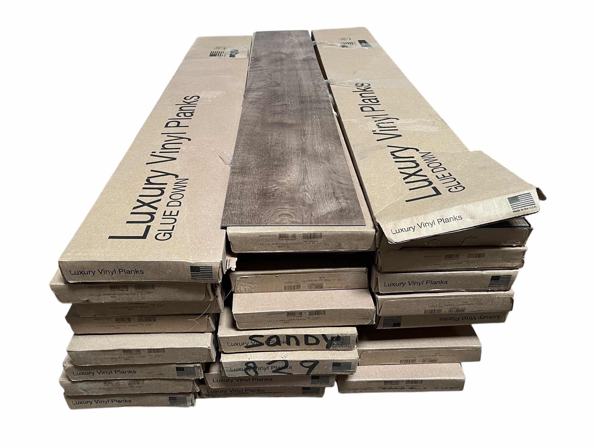 Photo 1 of MOHAWK SANDY WOOD FINISH GLUE DOWN VINYL PLANKS 8” X 52” (36.22SQFT PER CASE/24CASES APPROX. 869.28SQFT TOTAL) READ NOTES