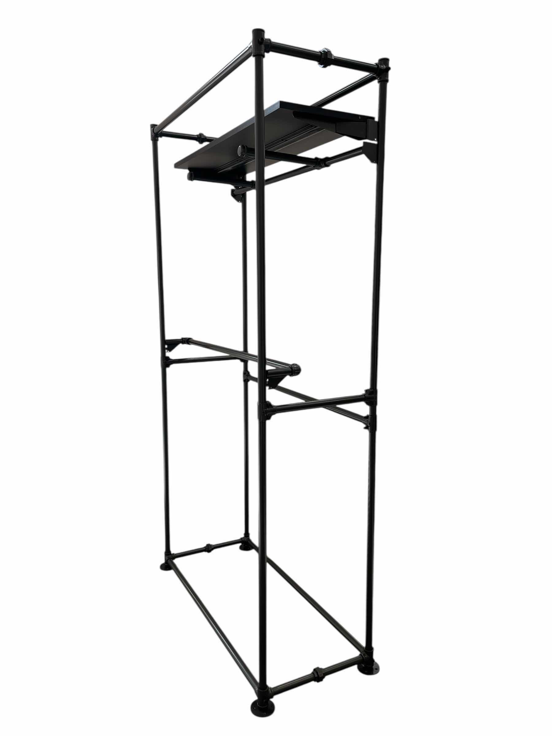 Photo 1 of ECC GREY FINISH INTERCHANGEABLE PIPELINE GARMENT DISPLAY RACK 49.5” X 20.5” H95”