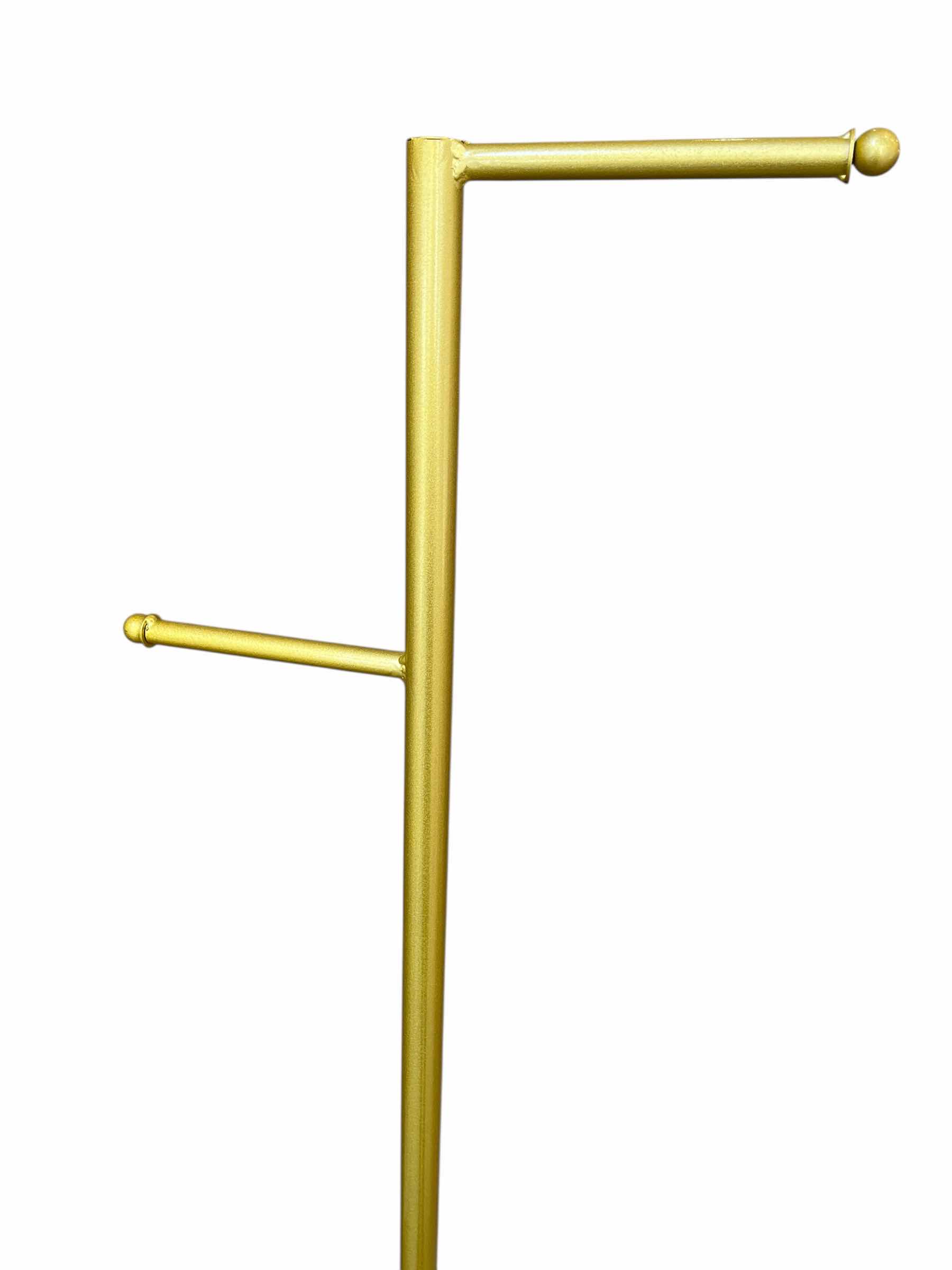 Photo 1 of GOLD FINISH ALUMINUM 2 HOOK GARMENT DISPLAY RACK 17” X 19” H68”