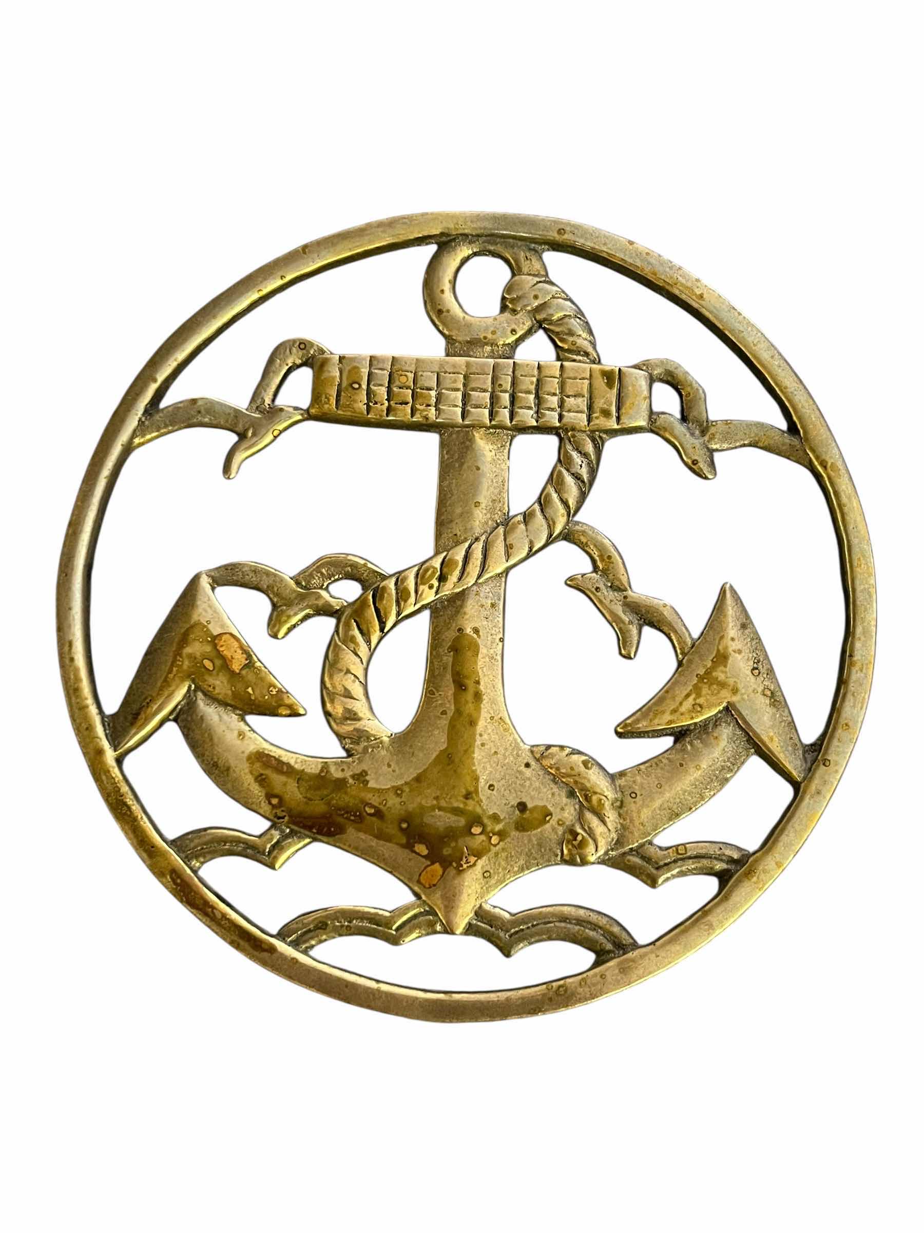Photo 1 of NAUTICAL ANCHOR BRASS TRIVET 6.5”