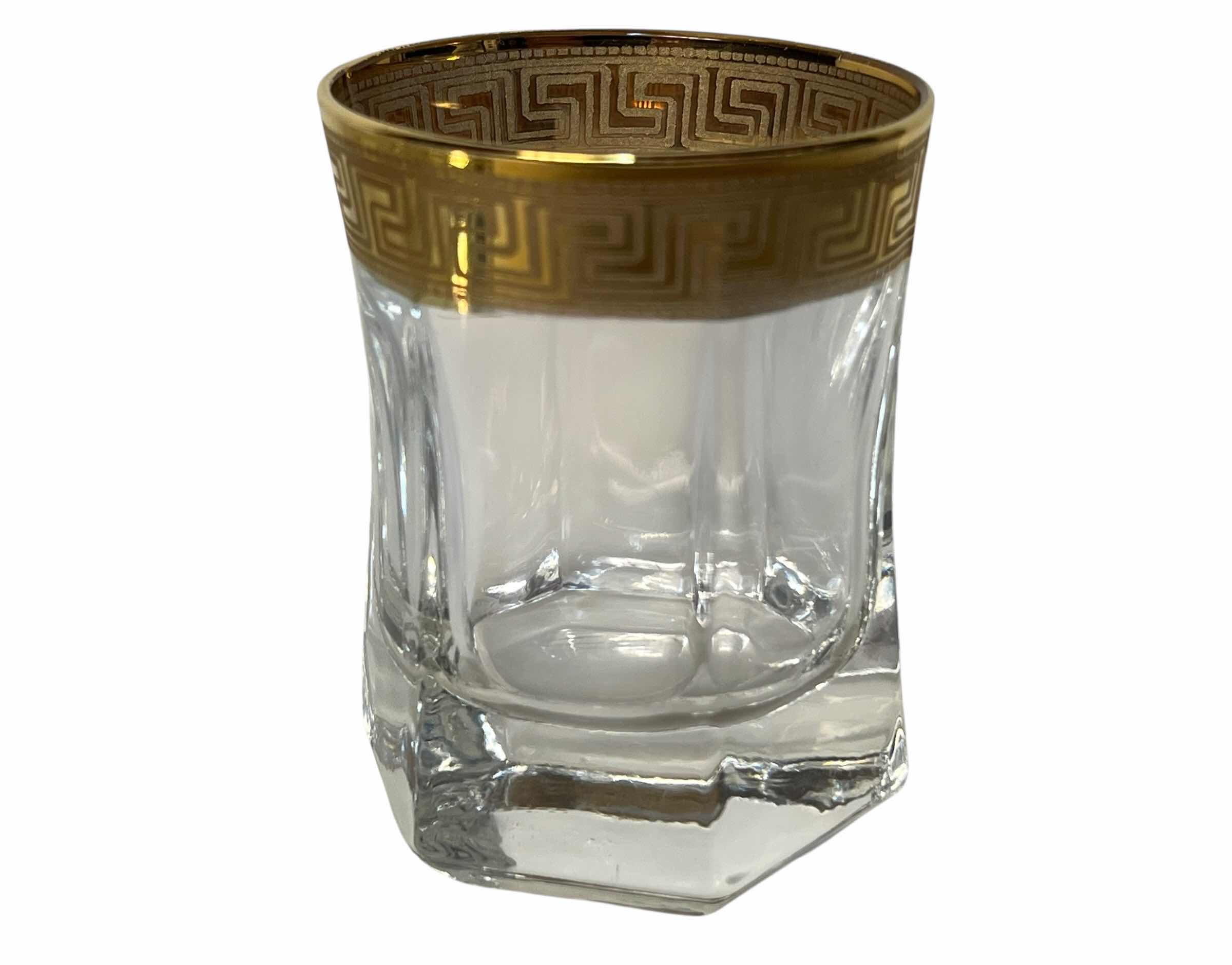 Photo 1 of LORREN HOME TRENDS FLORENCE CORDIAL 24K GOLD PLATED TRIM SHOT GLASSES (6)