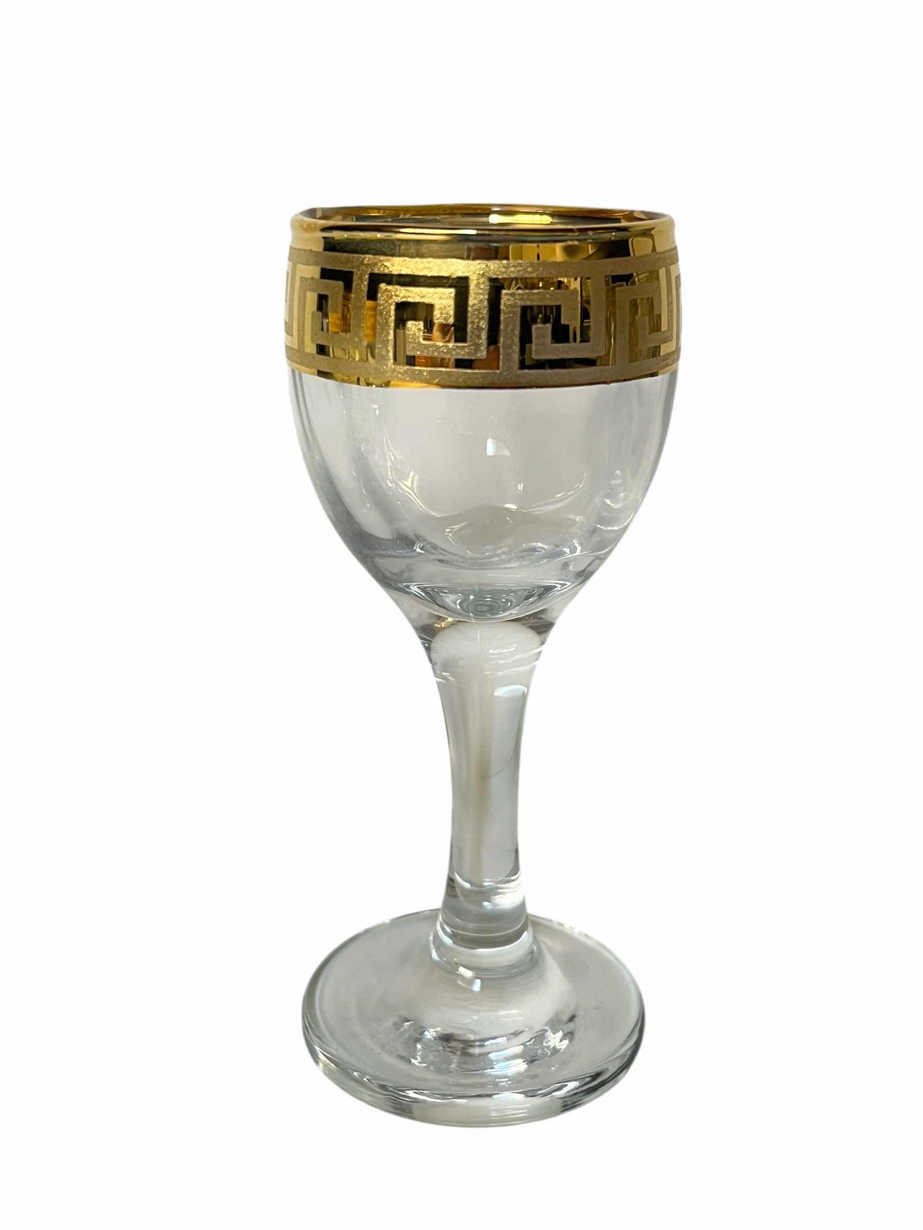 Photo 1 of LORREN HOME TRENDS FLORENCE CORDIAL 24K GOLD PLATED TRIM SHERRY GLASSES (6)