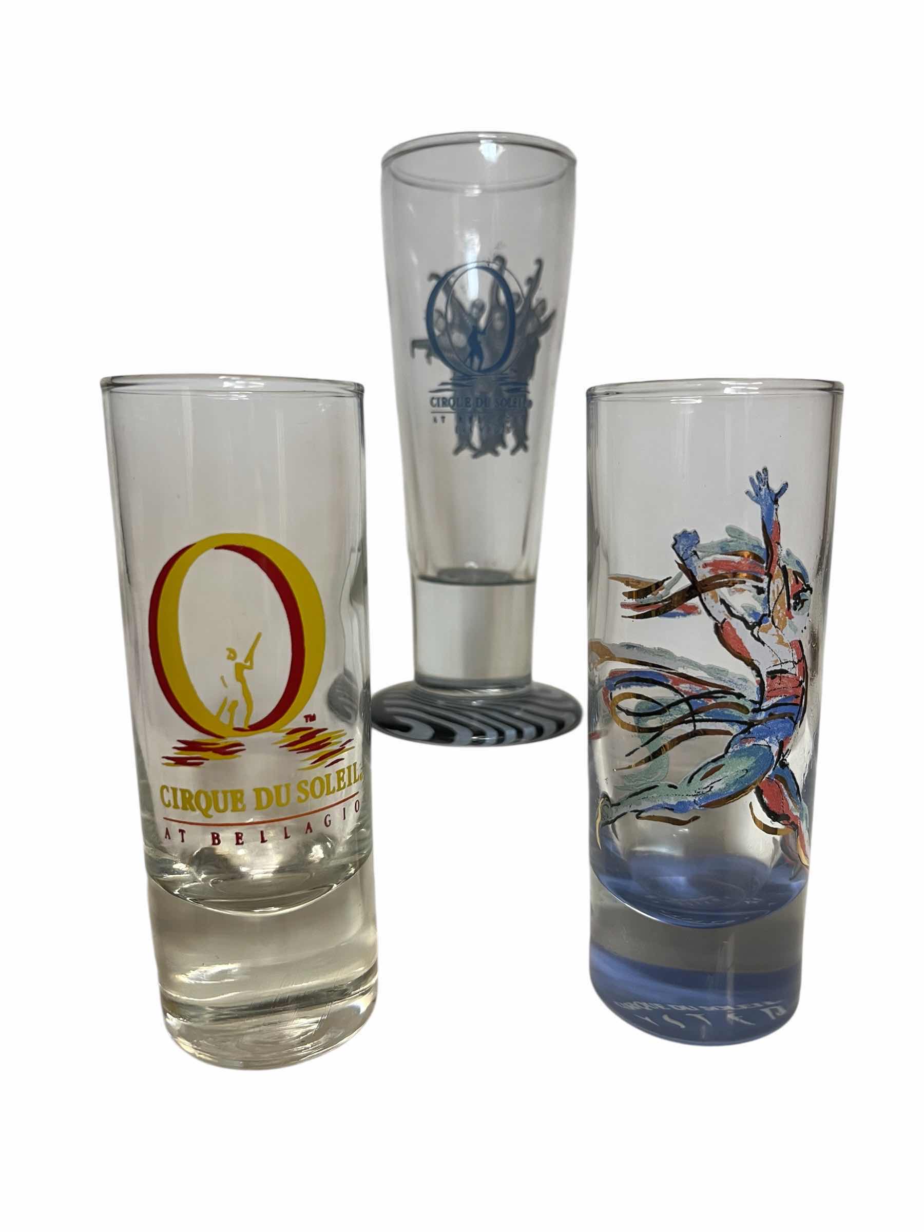 Photo 1 of CIRQUE DU SOLELL LAS VEGAS SHOT GLASSES (3)