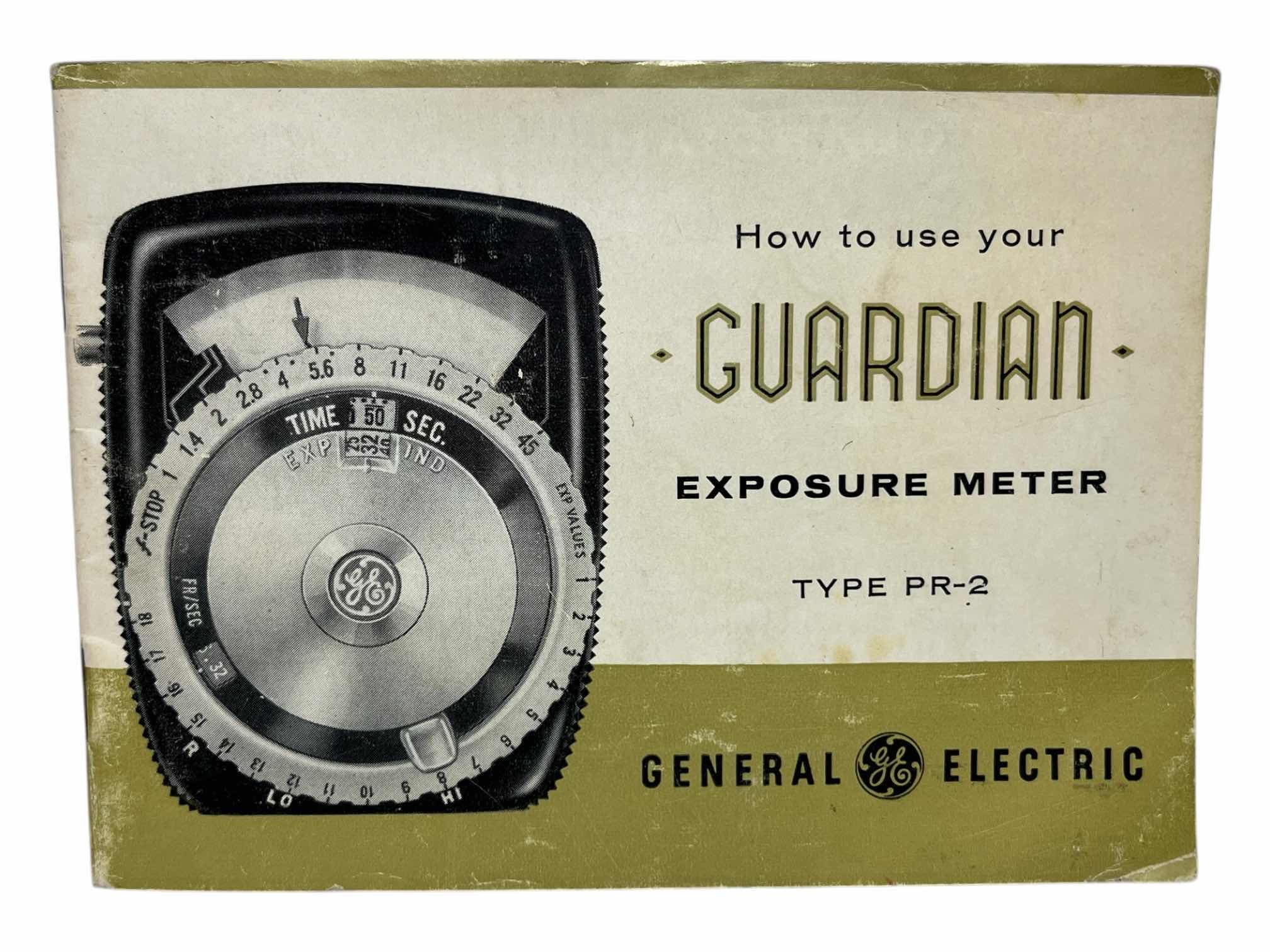 Photo 1 of GENERAL ELECTRIC GUARDIAN EXPOSURE METER TYPE PR-2 W ORIGINAL CASE & MANUAL