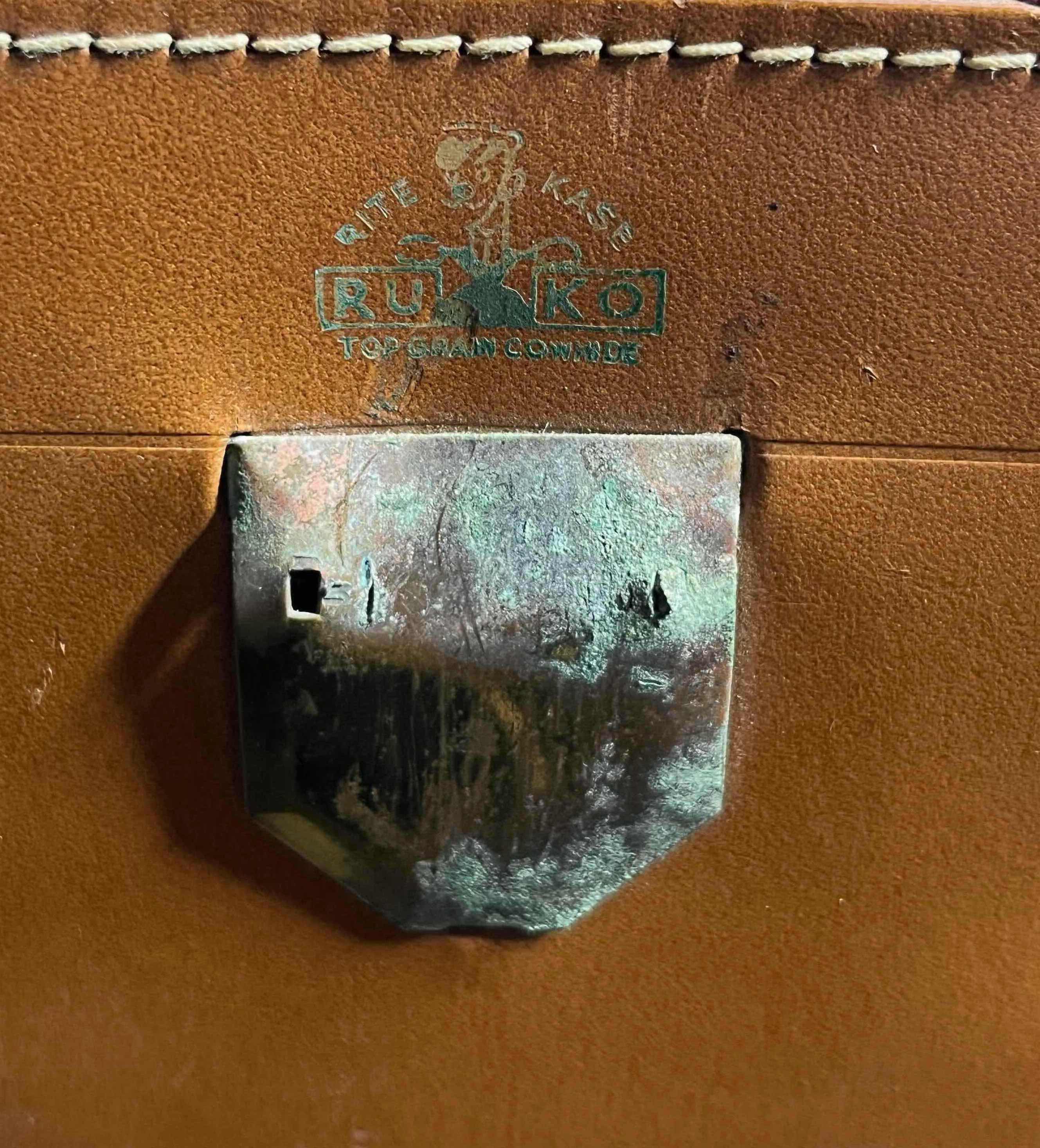 Photo 1 of RUKO BUILT RITE KASE LEATHER CASE W CAMERA CASE, VARIOUS MANUALS & ACCESSORIES