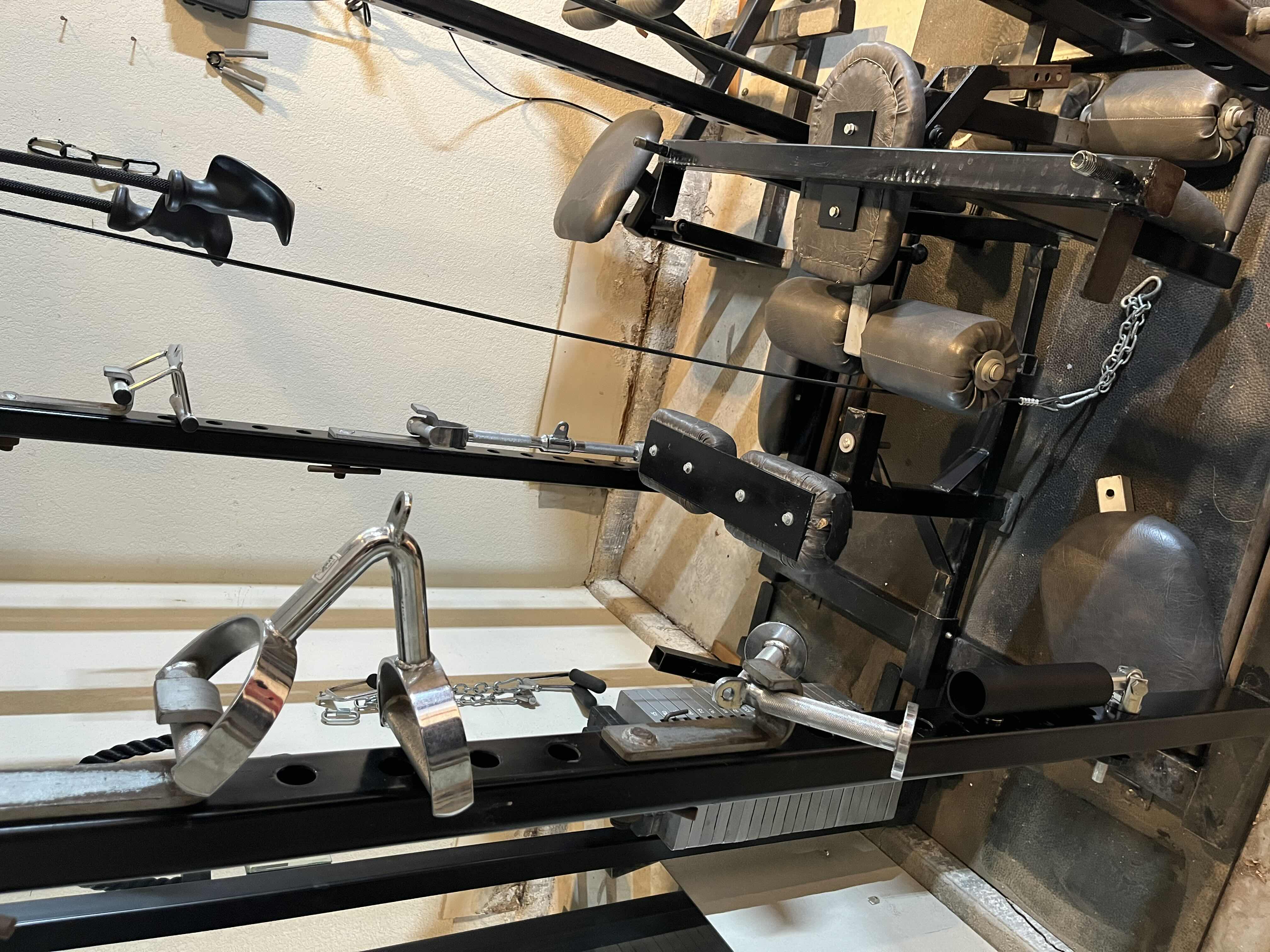 Photo 1 of JESCO/ IVANKO GYM EQUIPMENT MULTIFUNCTION POWER RACK ALL-IN-ONE EXERCISE WEIGHT MACHINE 15LB-300LB W BENCH, BENCH SEAT & ATTACHMENTS (READ NOTES)