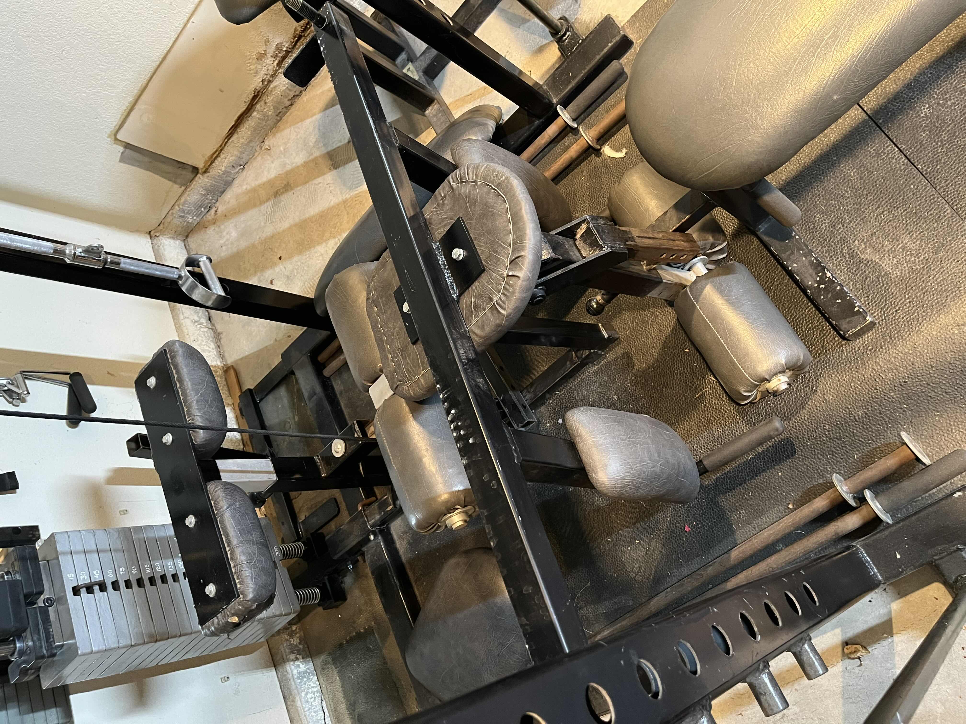 Photo 1 of JESCO/ IVANKO GYM EQUIPMENT MULTIFUNCTION POWER RACK ALL-IN-ONE EXERCISE WEIGHT MACHINE 15LB-300LB W BENCH, BENCH SEAT & ATTACHMENTS (READ NOTES)