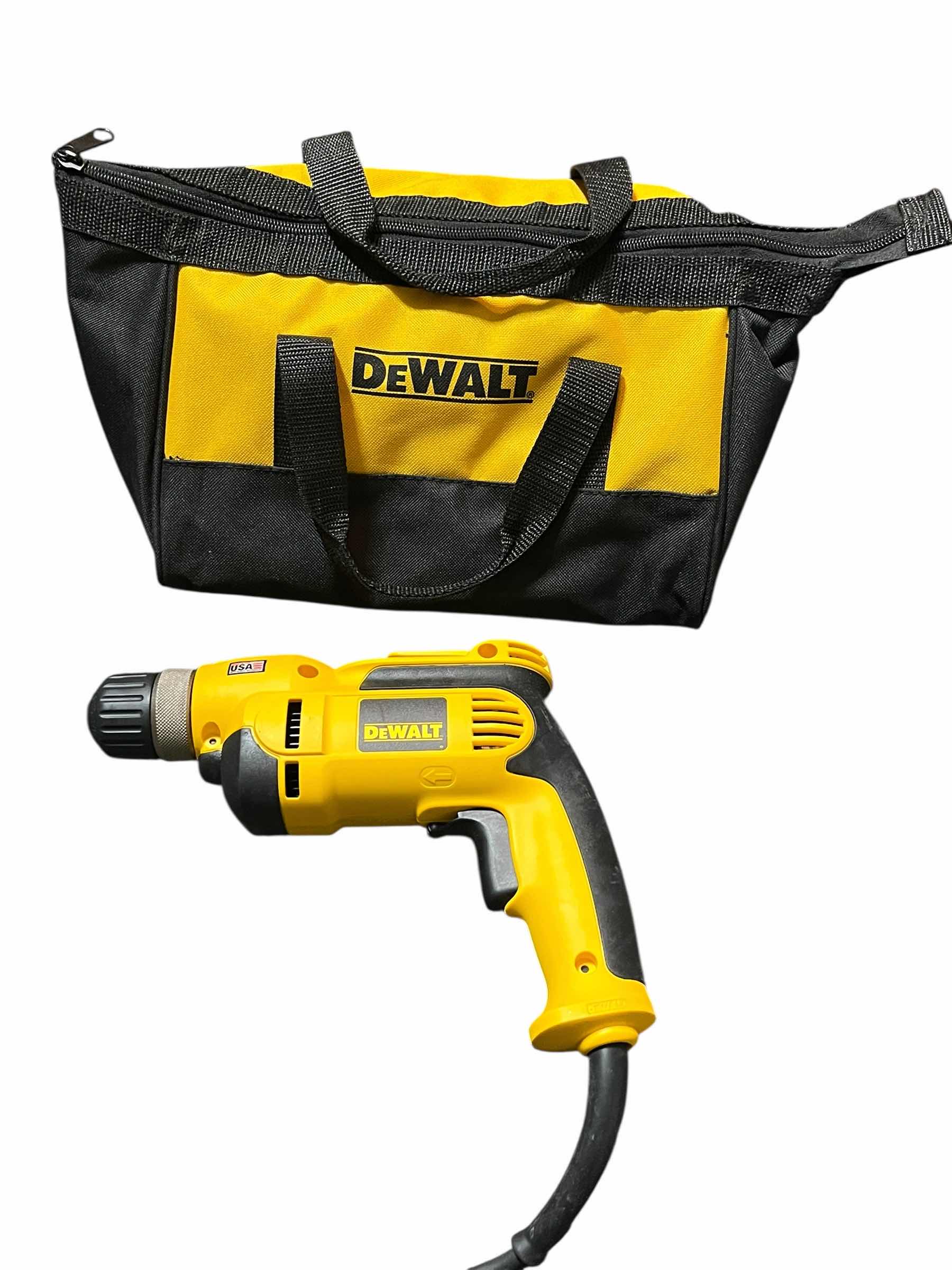 Photo 1 of DEWALT VSR 3/8” CORDED DRILL DWD110 W DEWALT TOOL BAG