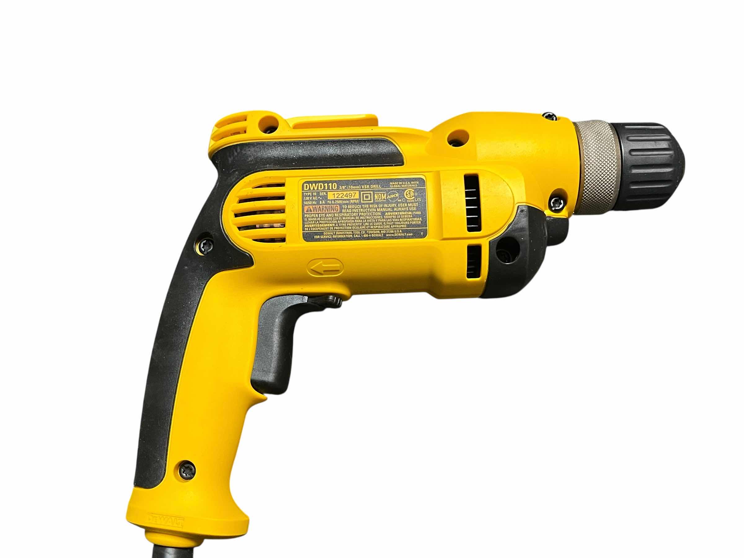 Photo 1 of DEWALT VSR 3/8” CORDED DRILL DWD110 W DEWALT TOOL BAG