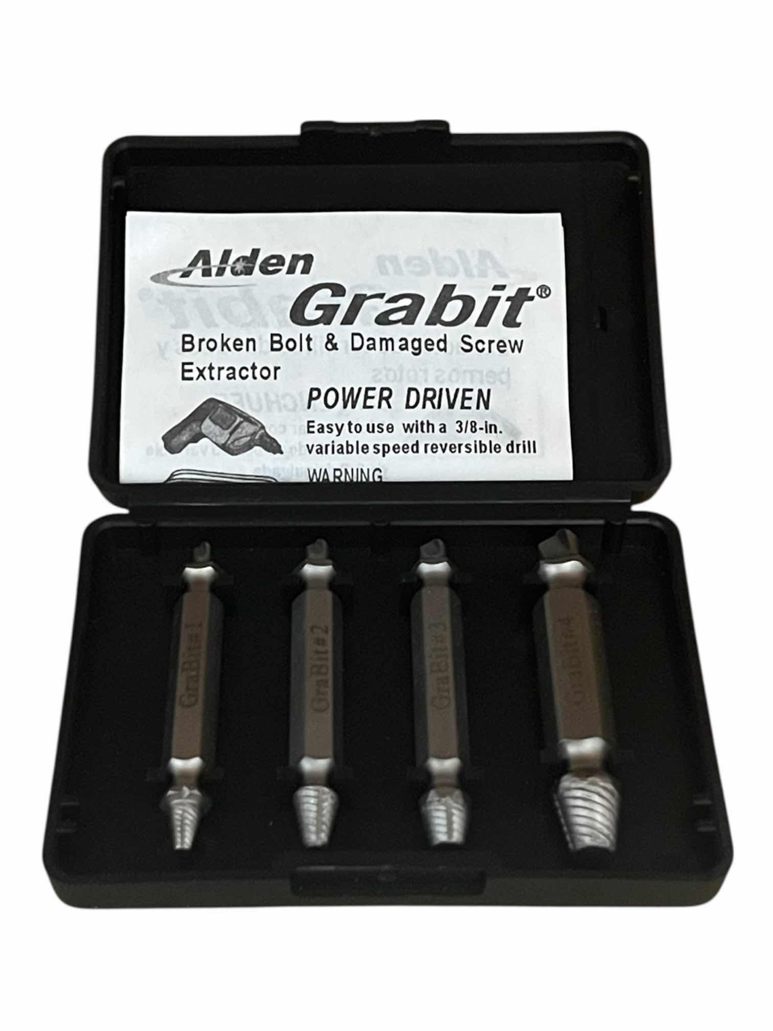 Photo 1 of ALDEN GRABIT BROKEN BOLT & DAMAGED SCREW EXTRACTOR POWER DRIVEN BIT SET