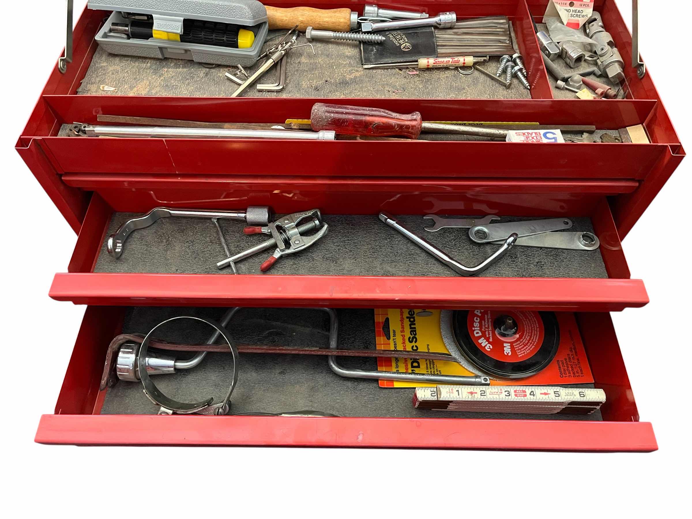 Photo 1 of SNAP ON BICENTENNIAL LIMITED EDITION RED 3 DRAWER ROAD TOOL CHEST/BOX W TOOLS 24” X 11.5” H12