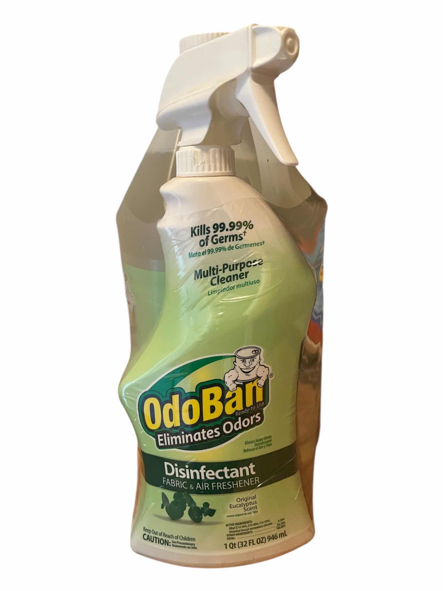 Photo 1 of ODOBAN ELIMINATE ODOR DISINFECTING LAUNDRY/AIR FRESHENER 1GAL W 1QT SPRAY BOTTLE & CLEANBOSS SOFT LAVENDER LAUNDRY DETERGENT SMART SHEETS 30SHEETS