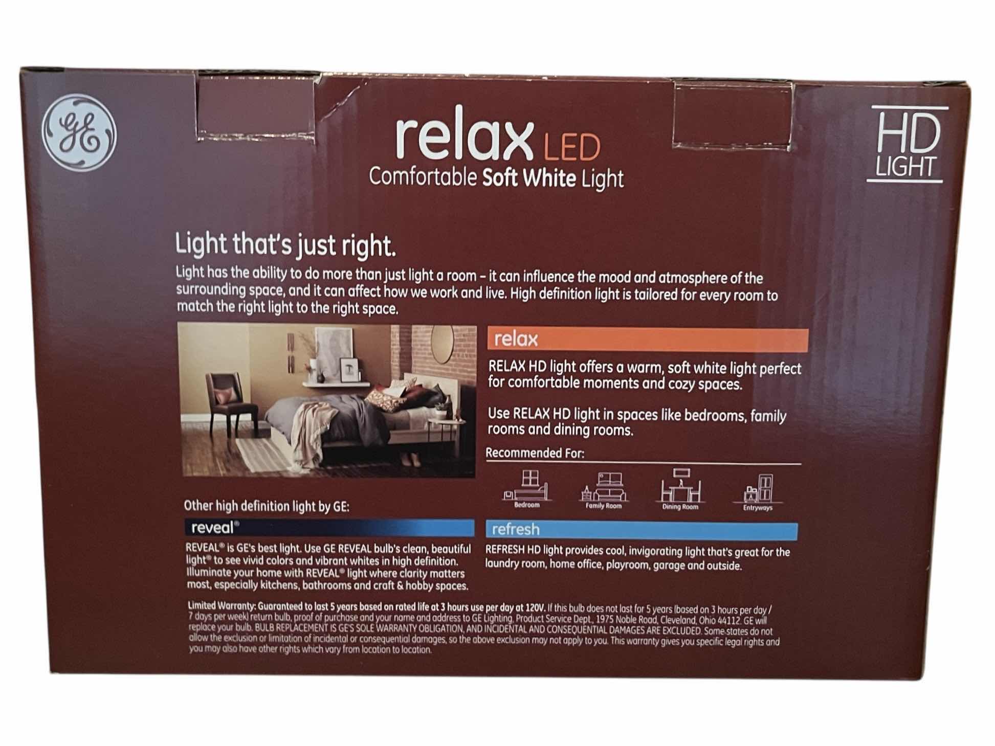 Photo 1 of GE 8-PACK RELAX LED SOFT WHITE 60W LIGHTBULBS