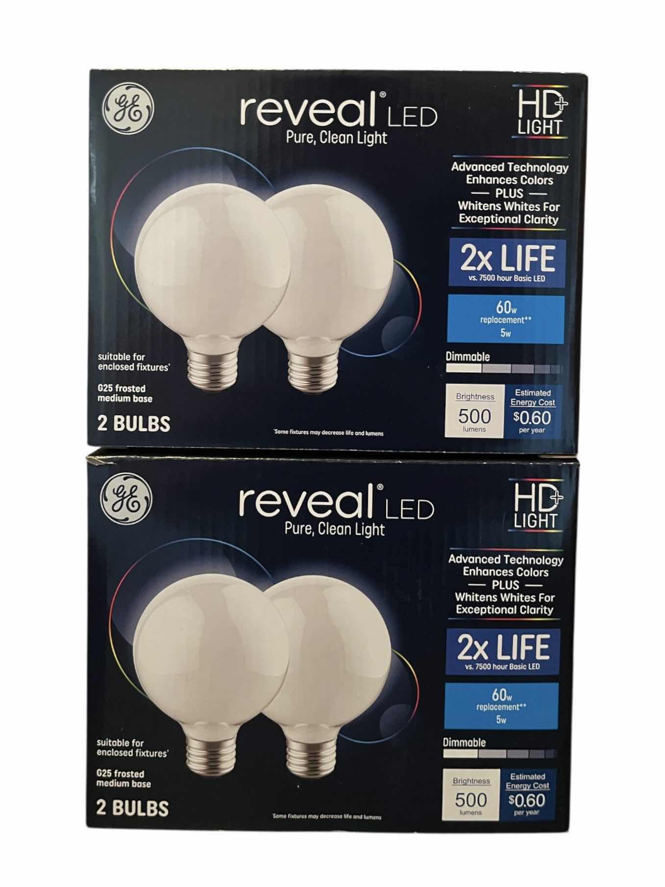 Photo 1 of GE 4-PACK REVEAL LED PURE CLEAN 60W LIGHTBULBS