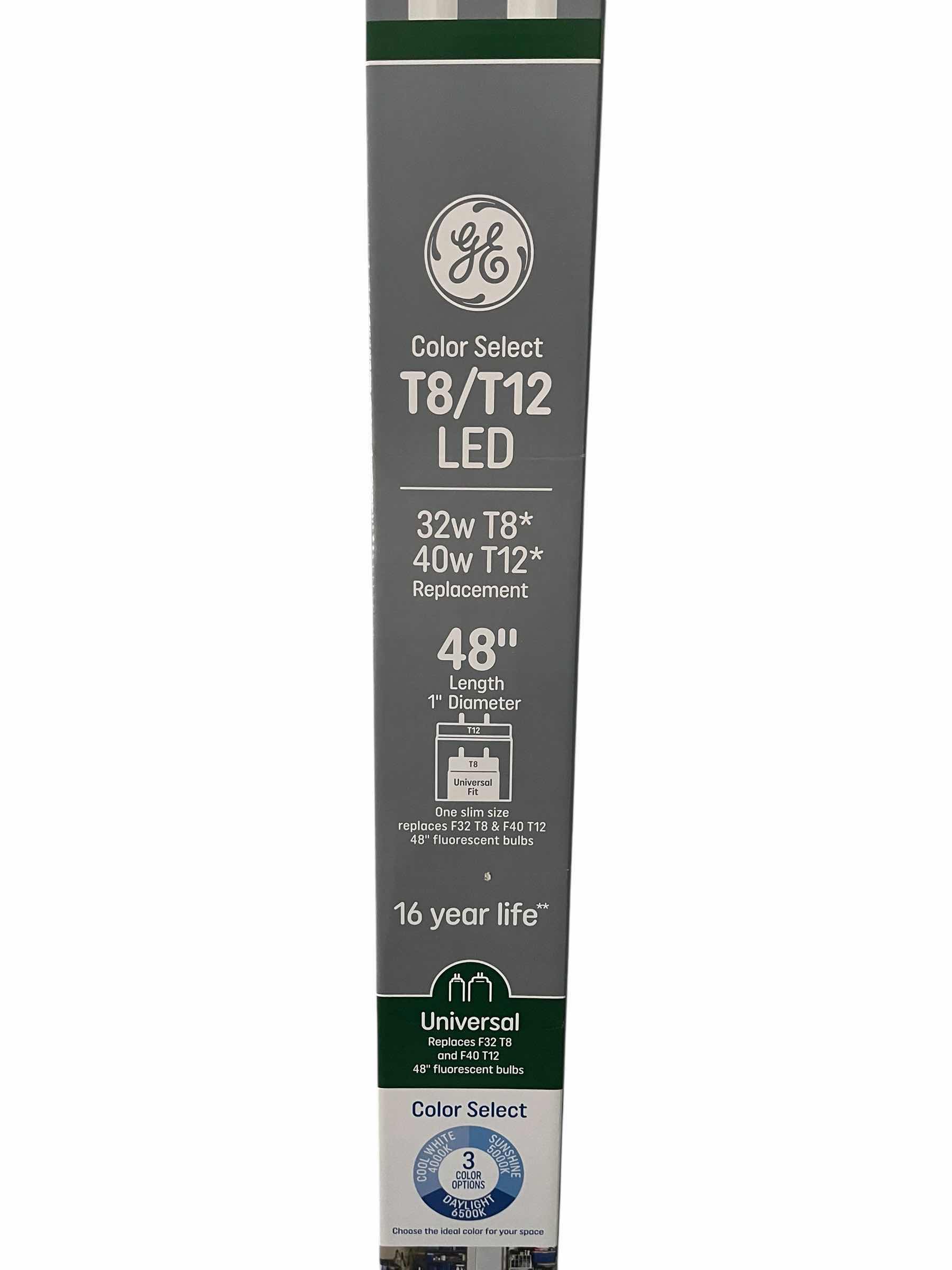 Photo 1 of GE 2-PACK T8/T12 COLOR SELECT 48” UNIVERSAL LED TUBE LIGHTBULBS