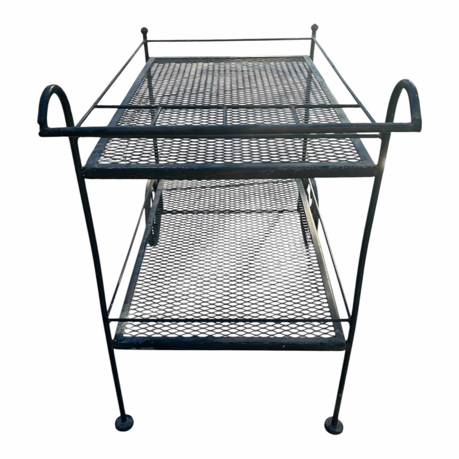 Photo 1 of WOODARD WROUGHT IRON MESH ROLLING CART 19” X 34” H27”