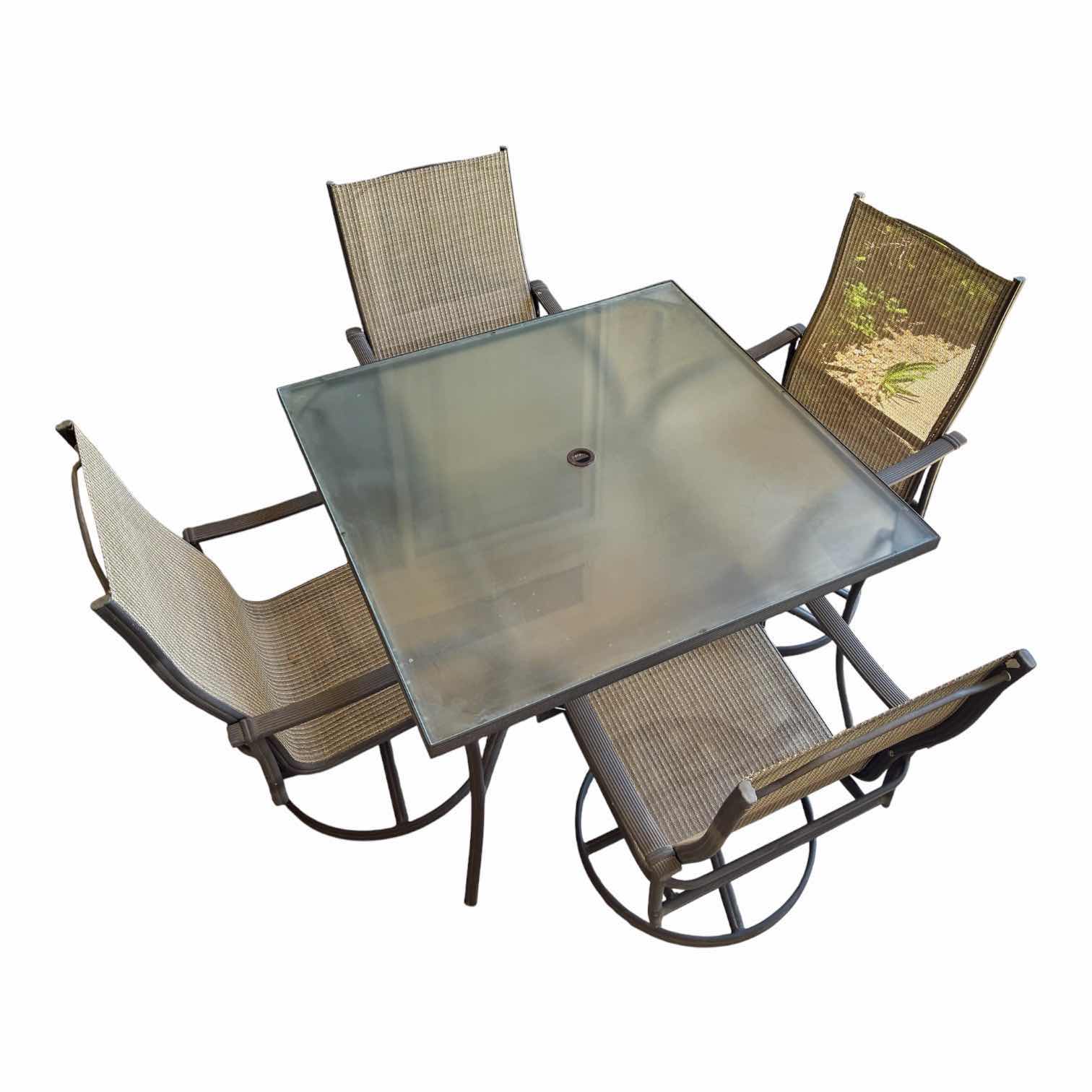 Photo 1 of MASH CHAIRS & BEVELED GLASS TOP TABLE PATIO SET (READ NOTES)