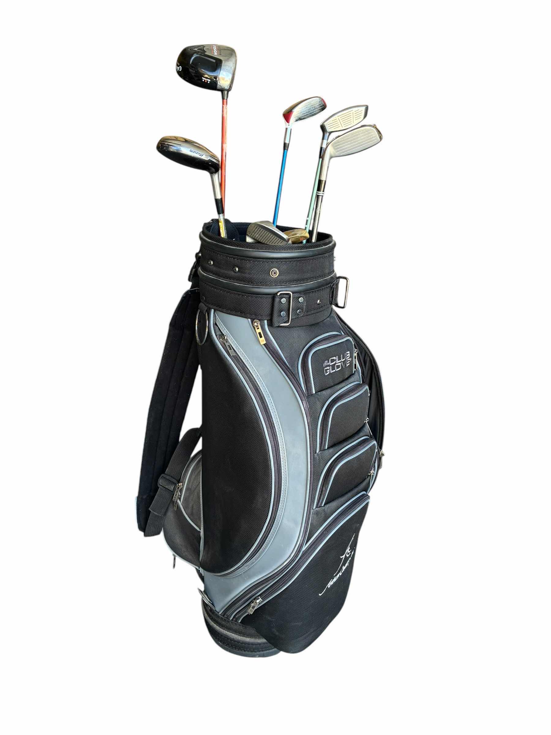 Photo 1 of CLUB GLOVE GOLF BAG W VARIOUS BRAND DRIVERS & GOLF CLUBS