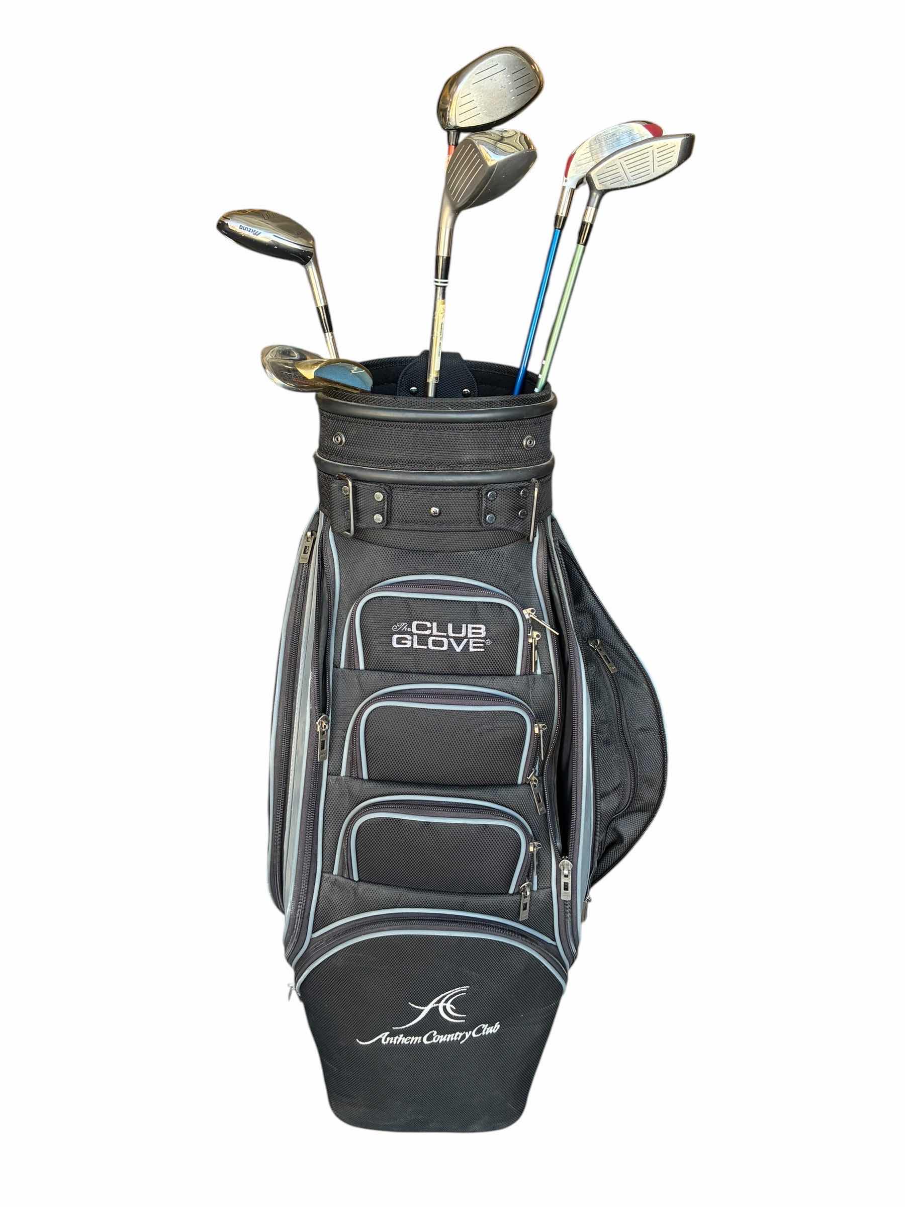 Photo 1 of CLUB GLOVE GOLF BAG W VARIOUS BRAND DRIVERS & GOLF CLUBS