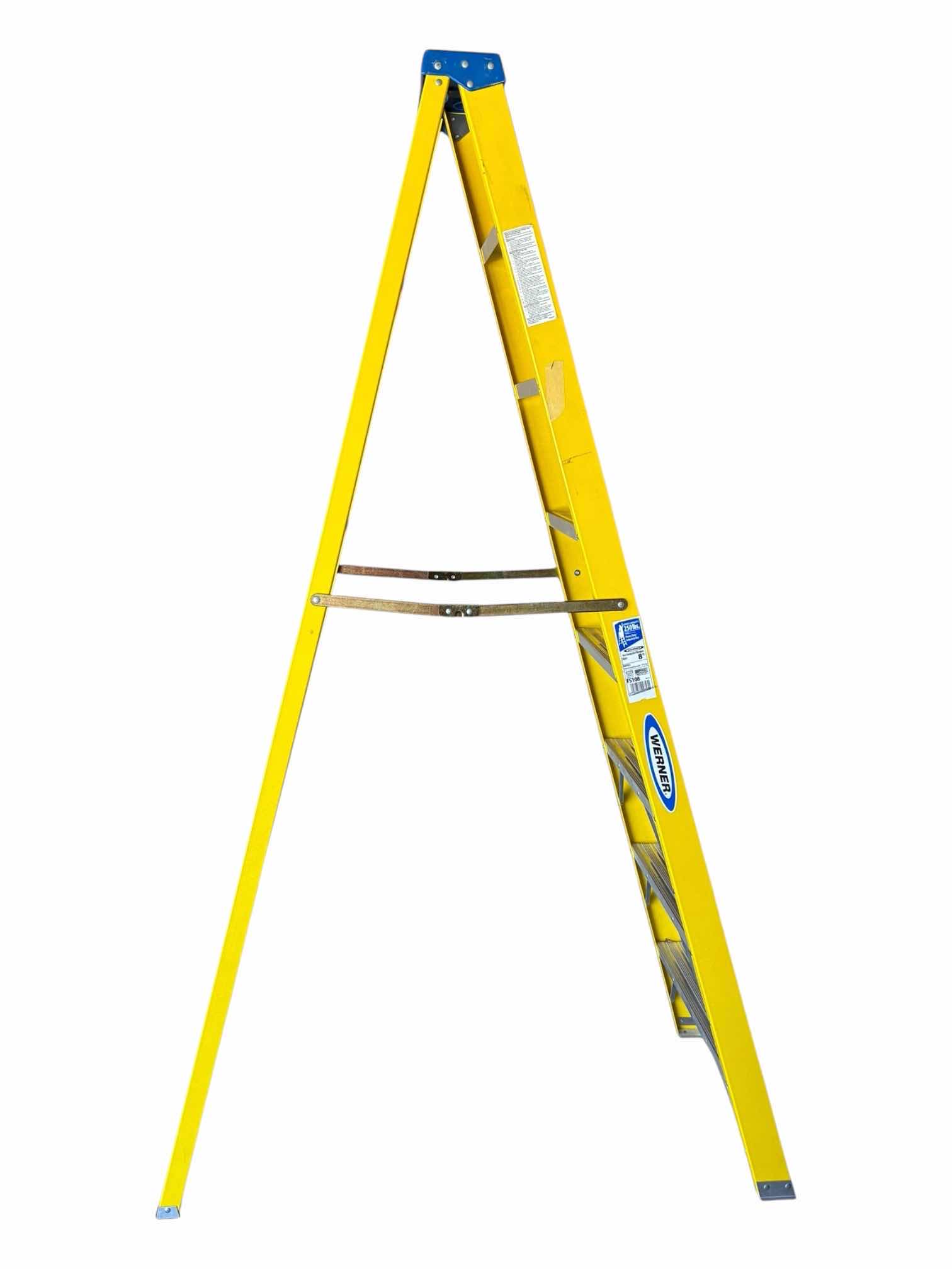 Photo 1 of WERNER 8’ YELLOW FIBERGLASS STANDING LADDER