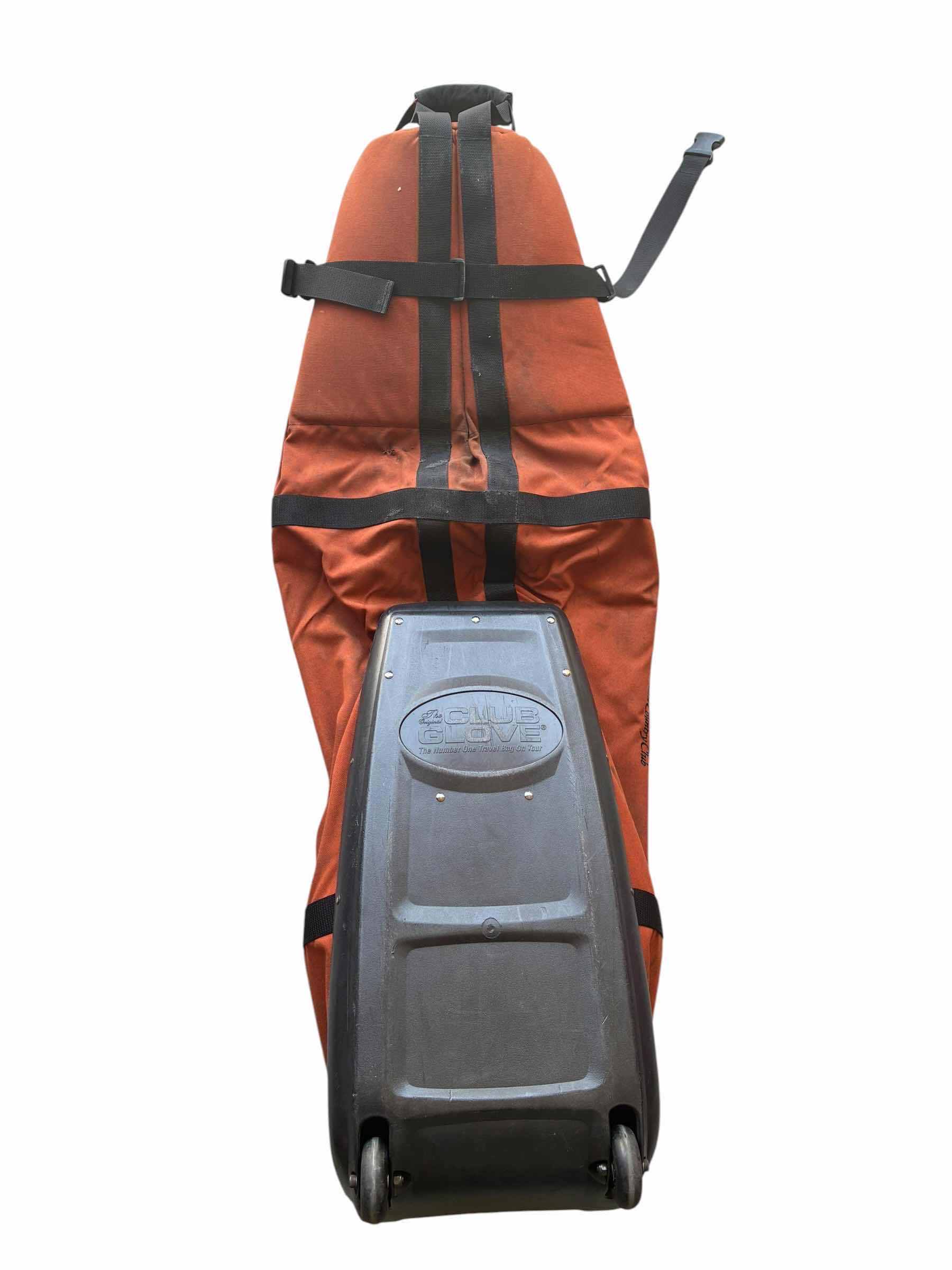 Photo 1 of CLUB GLOBE BURST PROOF ANTHEM COUNTRY CLUB ORANGE ROLLING GOLF BAG