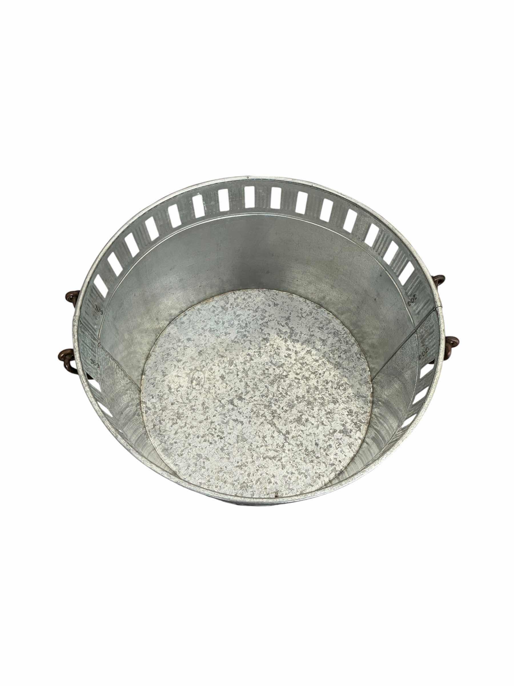 Photo 1 of GALVANIZED STEEL PLANTER W PEDESTAL 18” X 38”