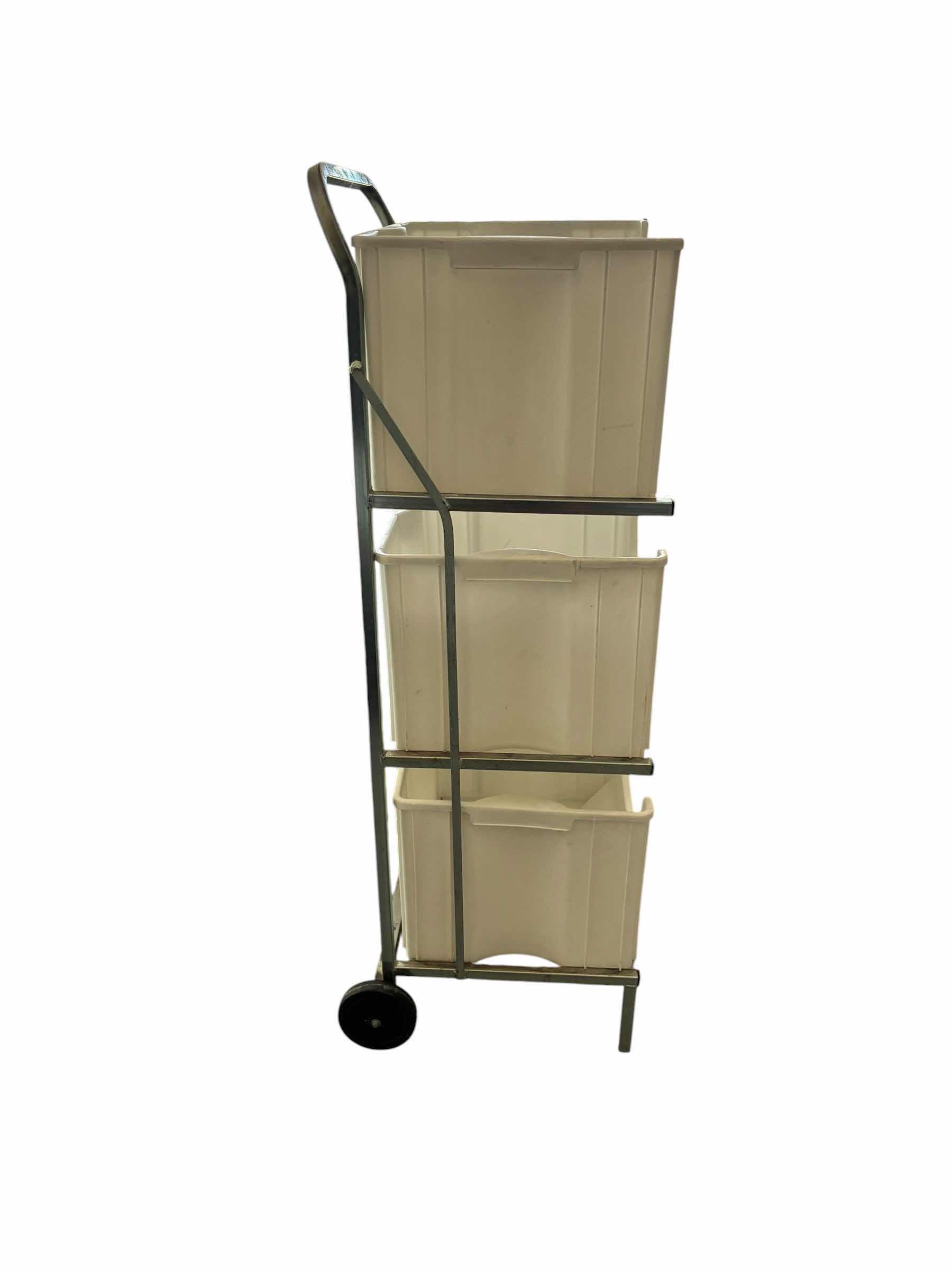 Photo 1 of 3-BIN ROLLING STORAGE RACK 20“ X 19“ H50“