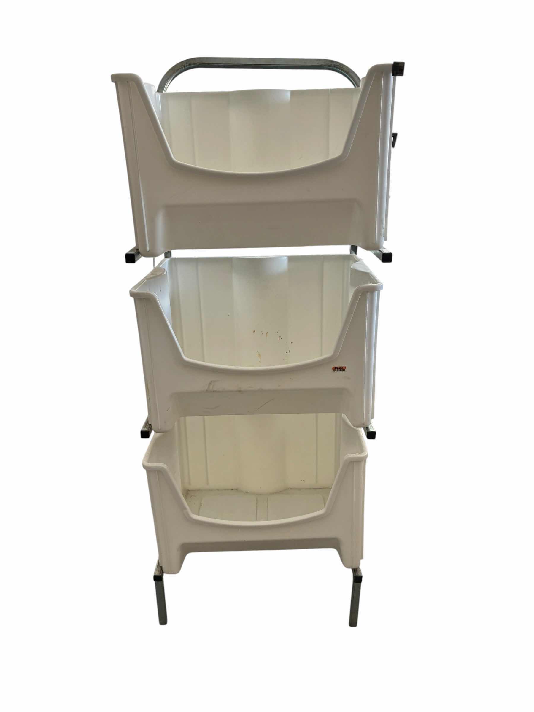Photo 1 of 3-BIN ROLLING STORAGE RACK 20“ X 19“ H50“
