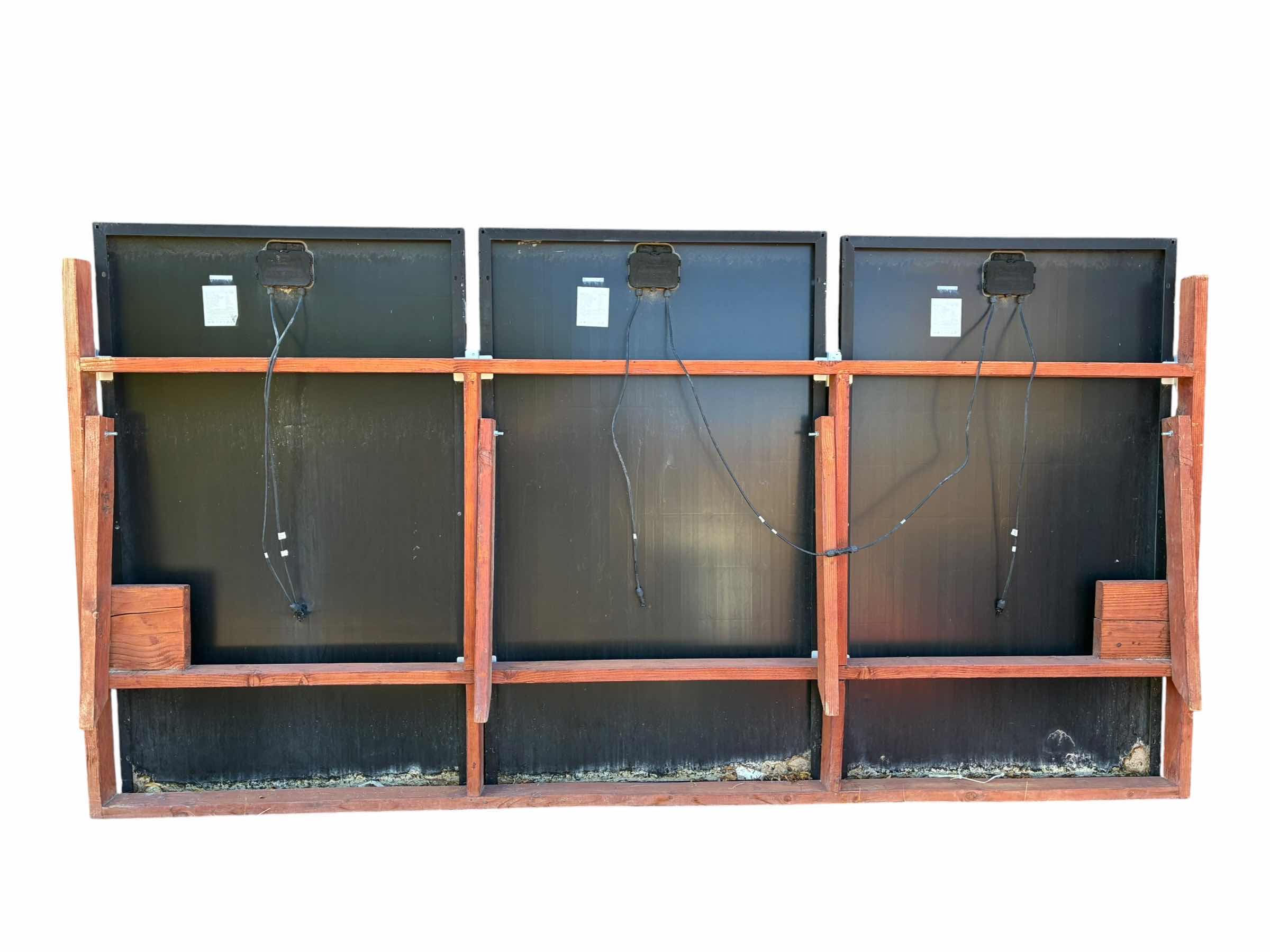 Photo 1 of RENOGY 250W SOLAR PANELS RNG-250DB (3) W CUSTOM BUILD WOOD FRAME STAND 124” X 6” H64.5”