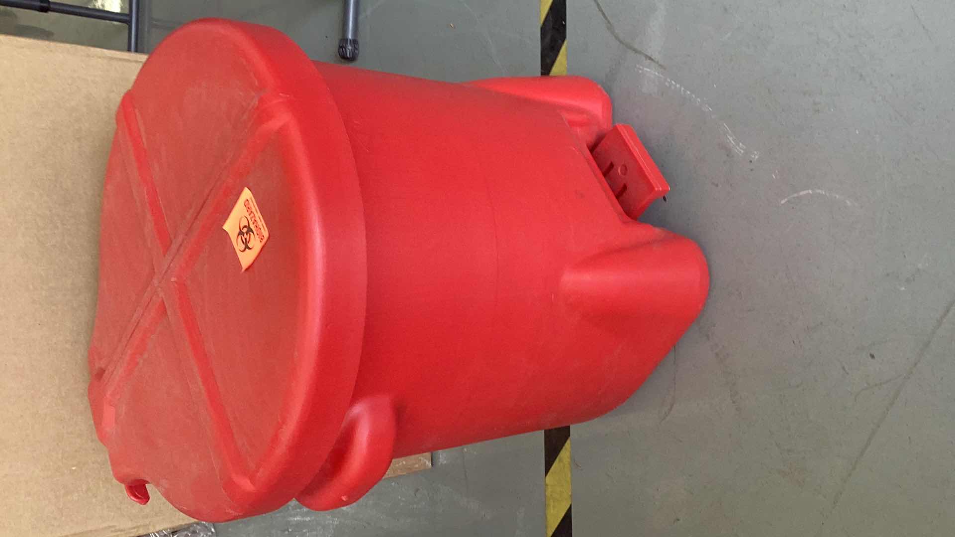 Photo 1 of MEDIUM BIO HAZARD PLASTIC CAN 19” H 21”