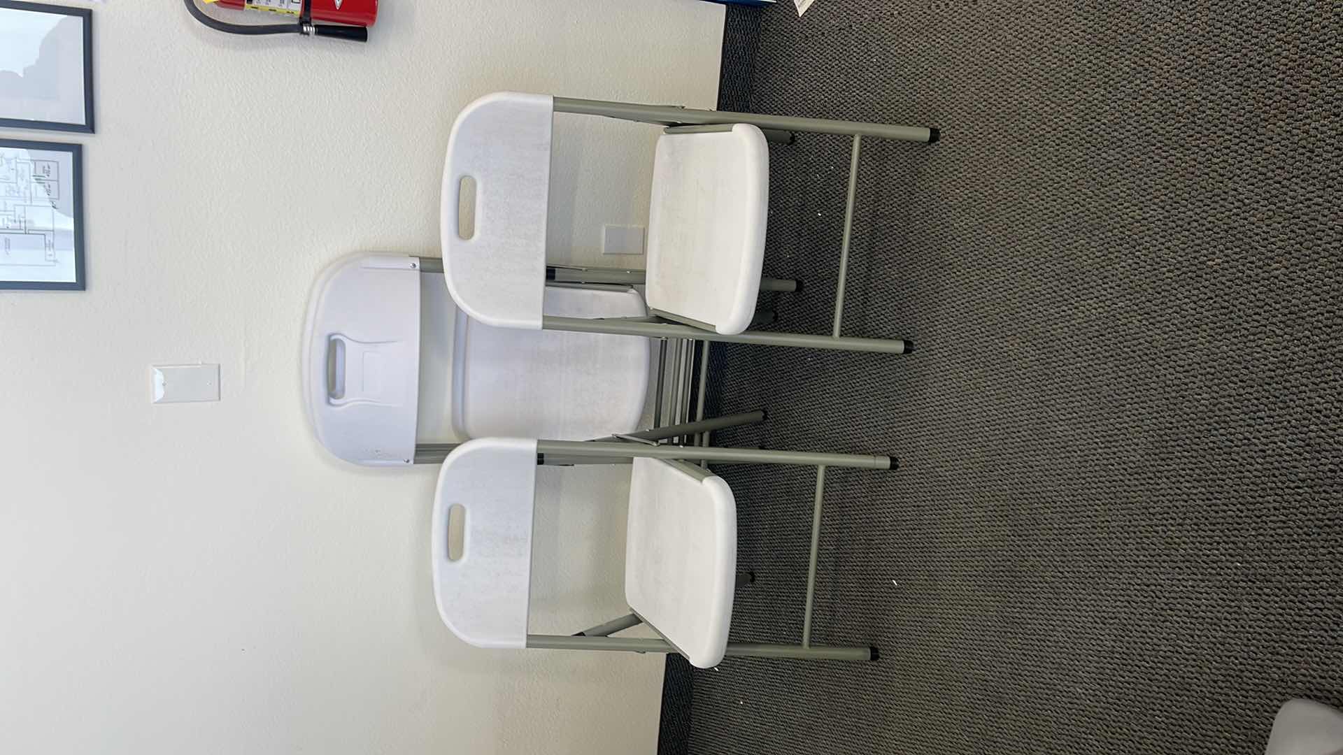 Photo 1 of 4 METAL BASE FOLDING CHAIRS W PLASTIC SEAT