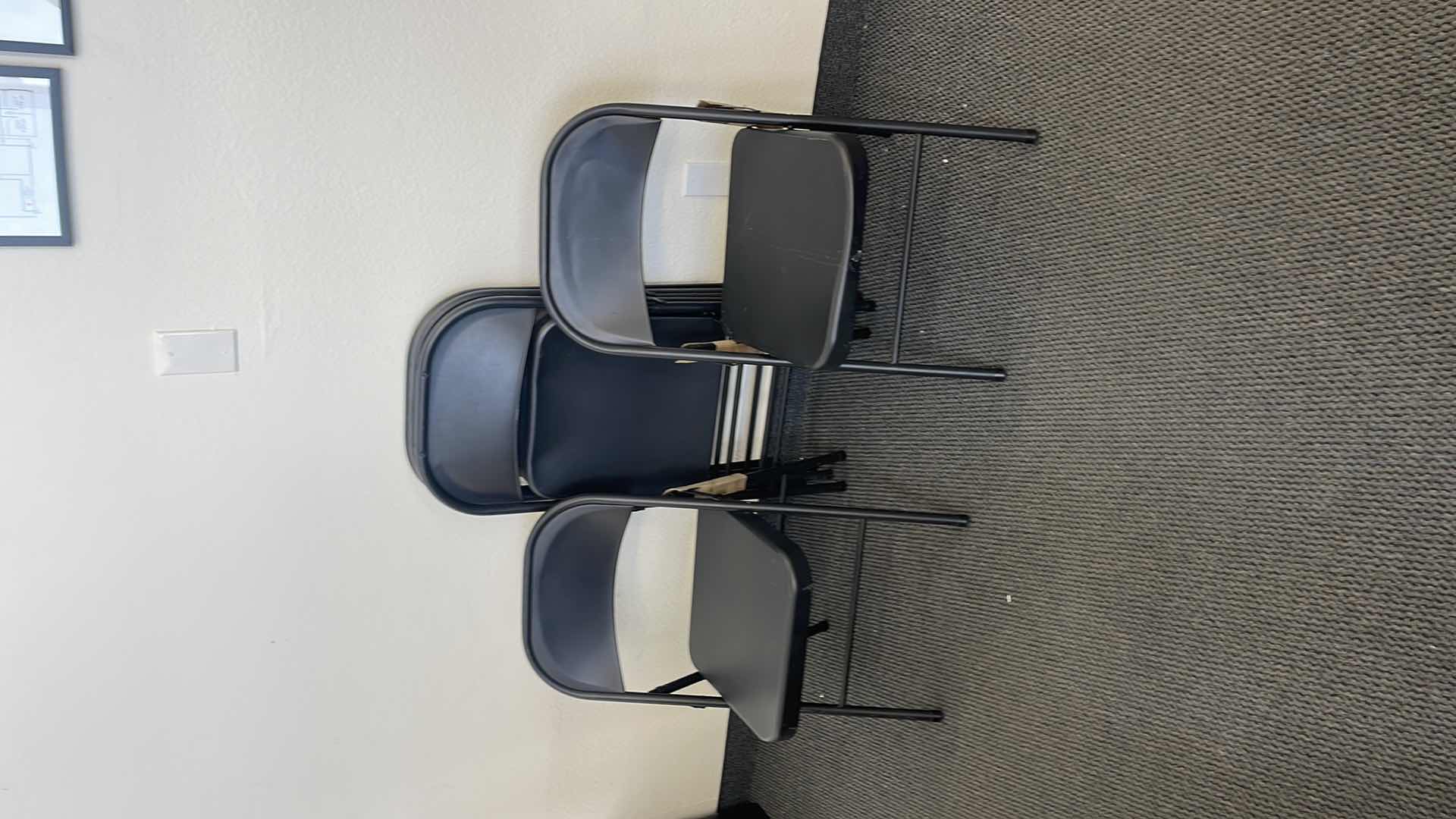 Photo 1 of 5 BLACK METAL BASE FOLDING CHAIRS (USED)