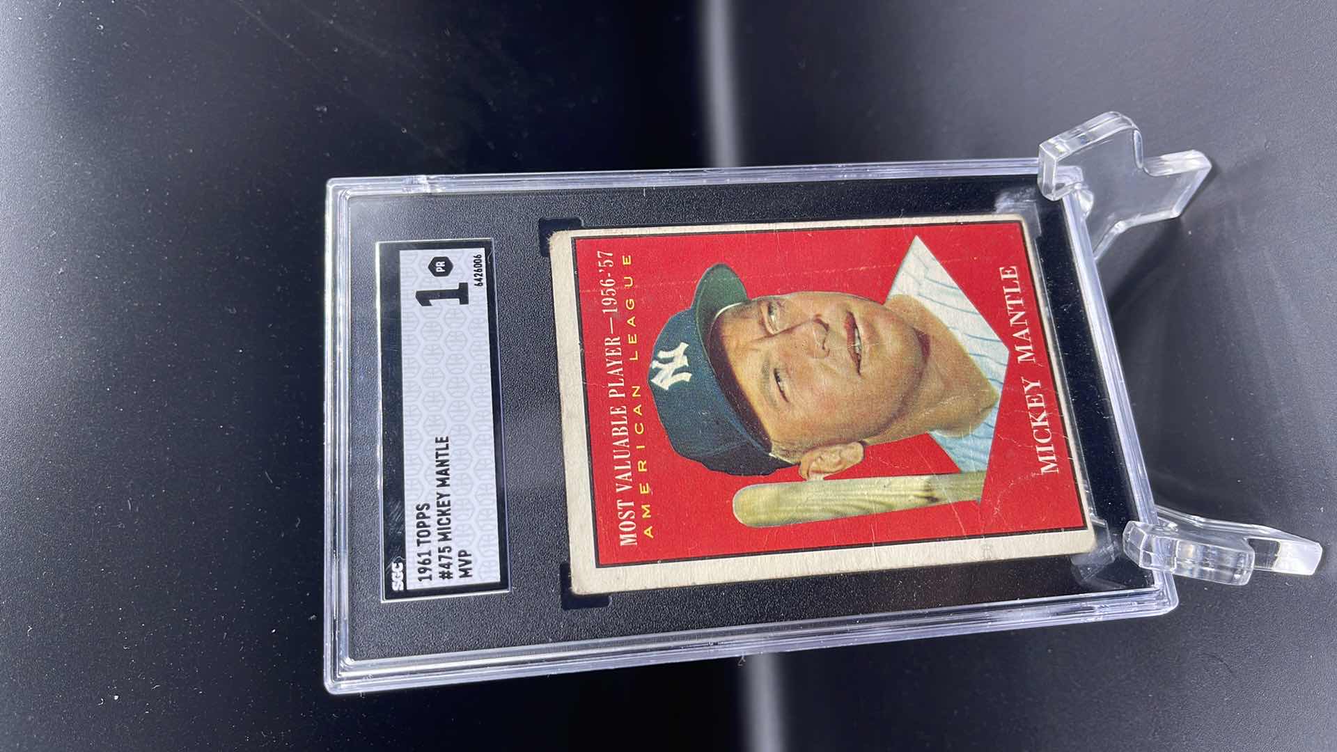 Photo 1 of 1961 MICKEY MANTLE TOPPS RATED CARD 475