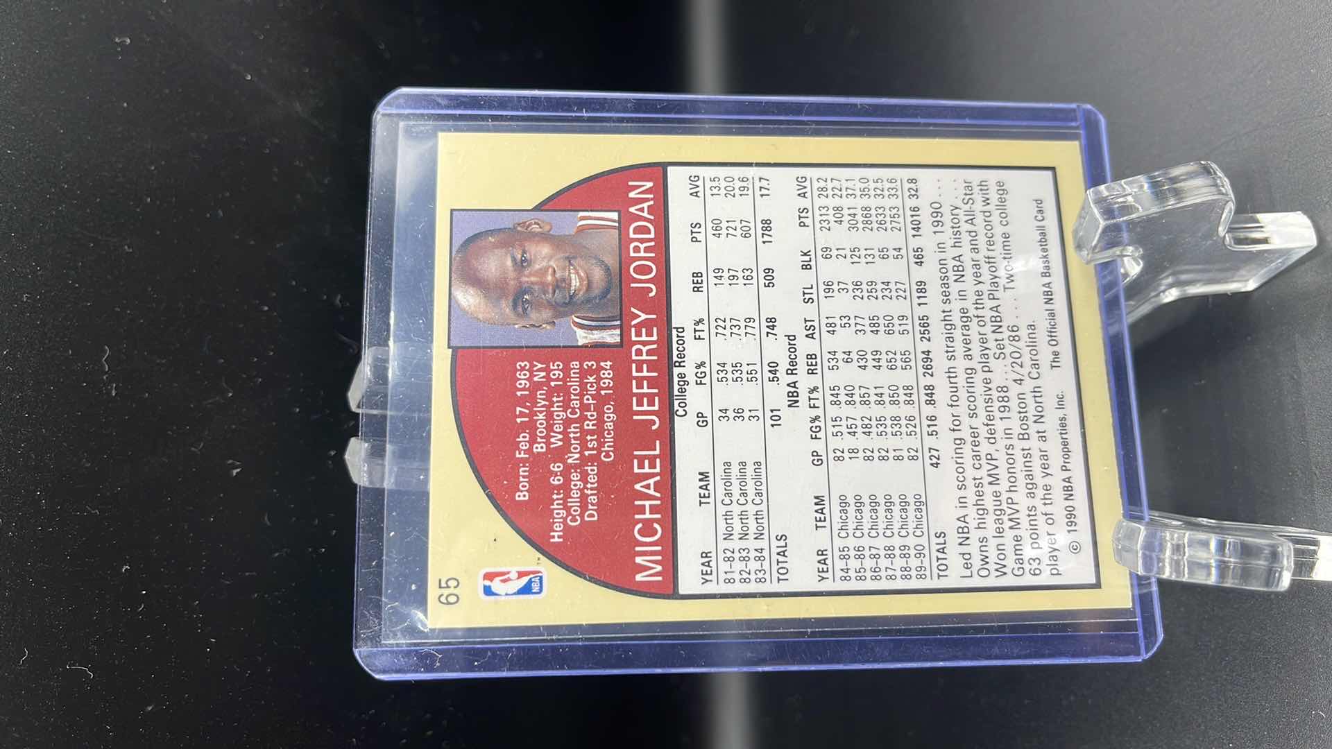 Photo 2 of 1990 MICHAEL JORDAN NBA HOOPS CARD 65