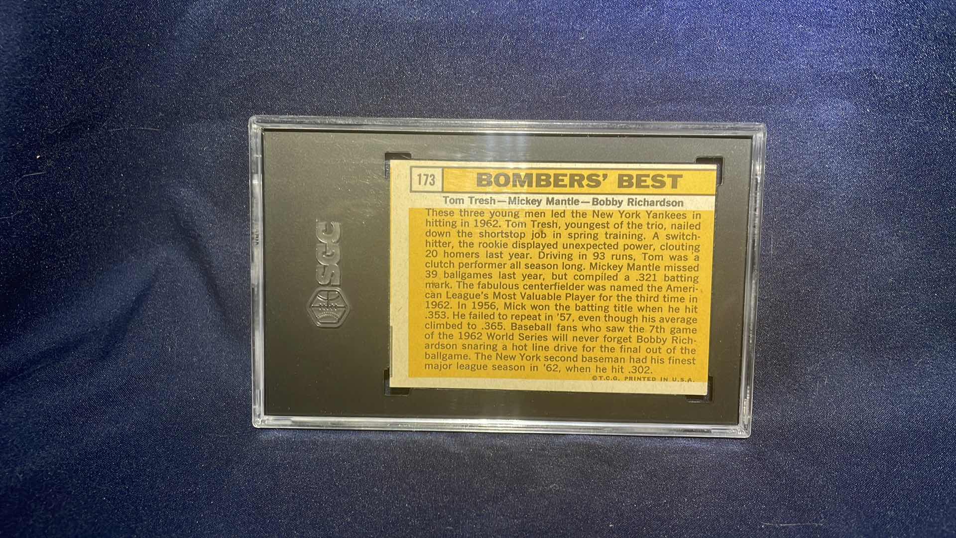 Photo 2 of 1963 TOPPS BOMBERS BEST MICKEY MANTLE RATED CARD #173