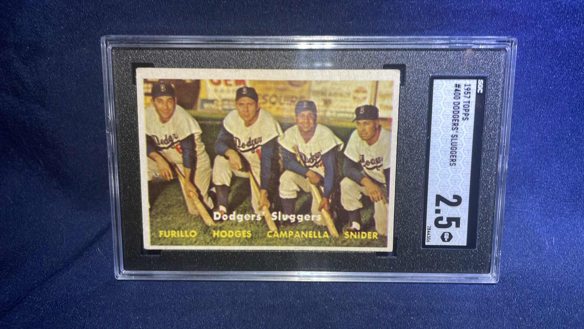 Photo 1 of RARE 1957 TOPPS DUKE SNIDER ROY CAMPENELLA  RATED CARD #400