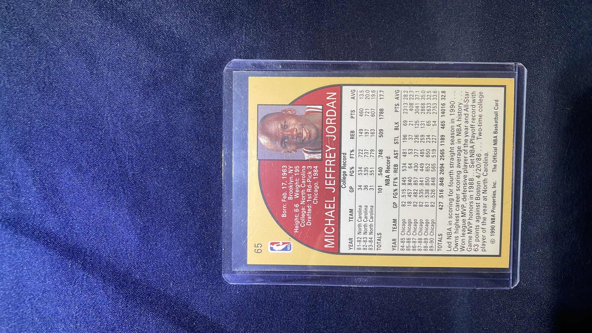 Photo 2 of 1990 NBA HOOPS MICHAEL JORDAN CARD #65