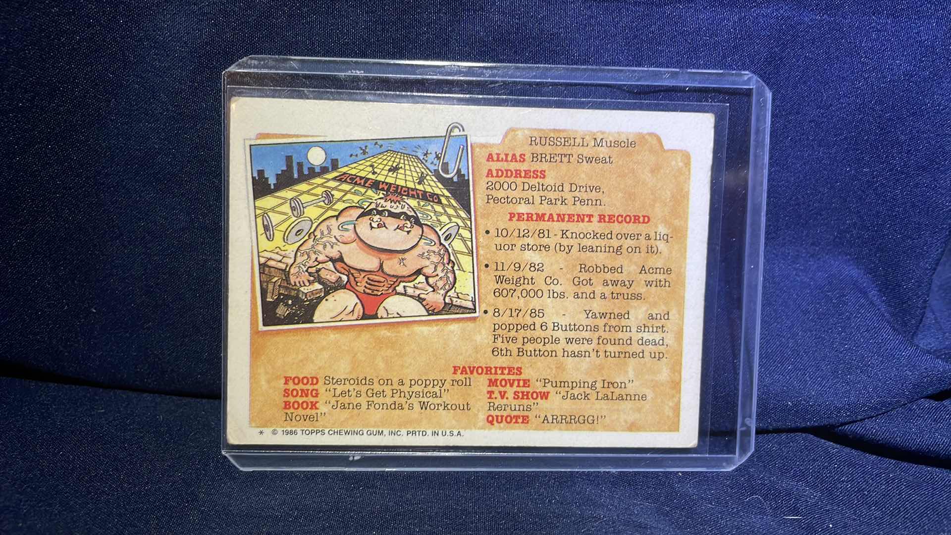 Photo 2 of 1986 TOPPS GARBAGE PAIL KIDS TAGGED TAD CARD