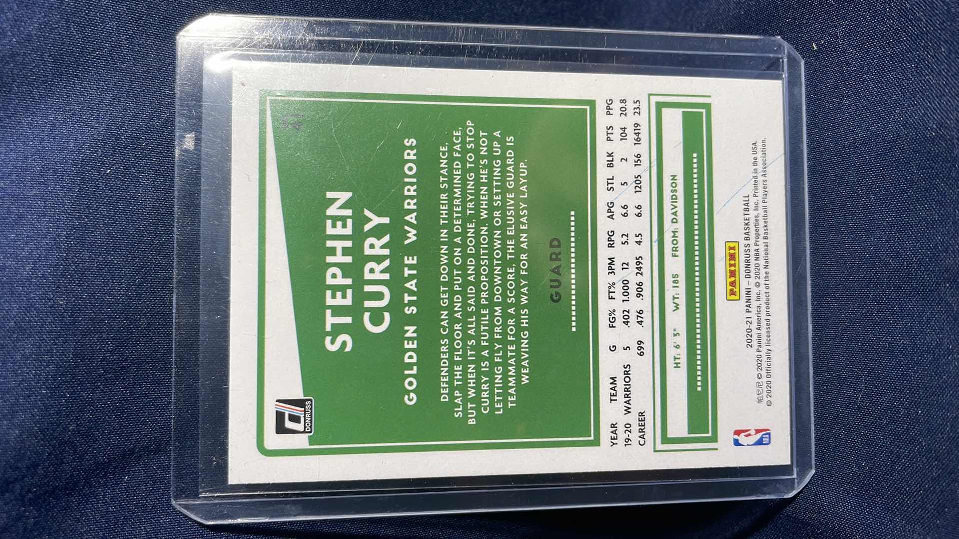 Photo 2 of 2020 PANINI STEPHEN CURRY CARD #41