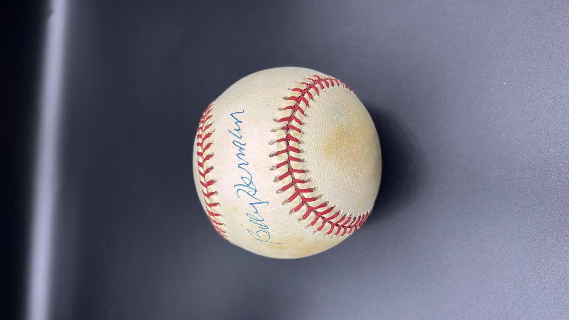 Photo 1 of AUTOGRAPHED RAWLINGS BASEBALL BY BILLY HERMAN DODGERS 