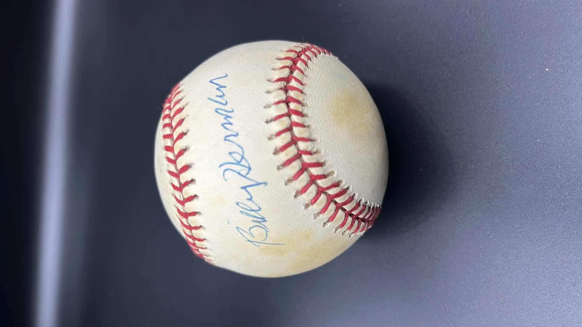 Photo 2 of AUTOGRAPHED RAWLINGS BASEBALL BY BILLY HERMAN DODGERS 