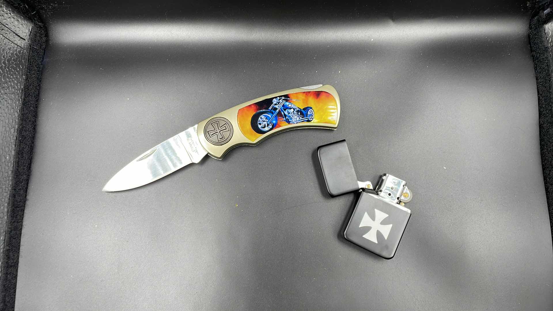 Photo 2 of CHOPPERS ZIPPO AND KNIFE SET 7”