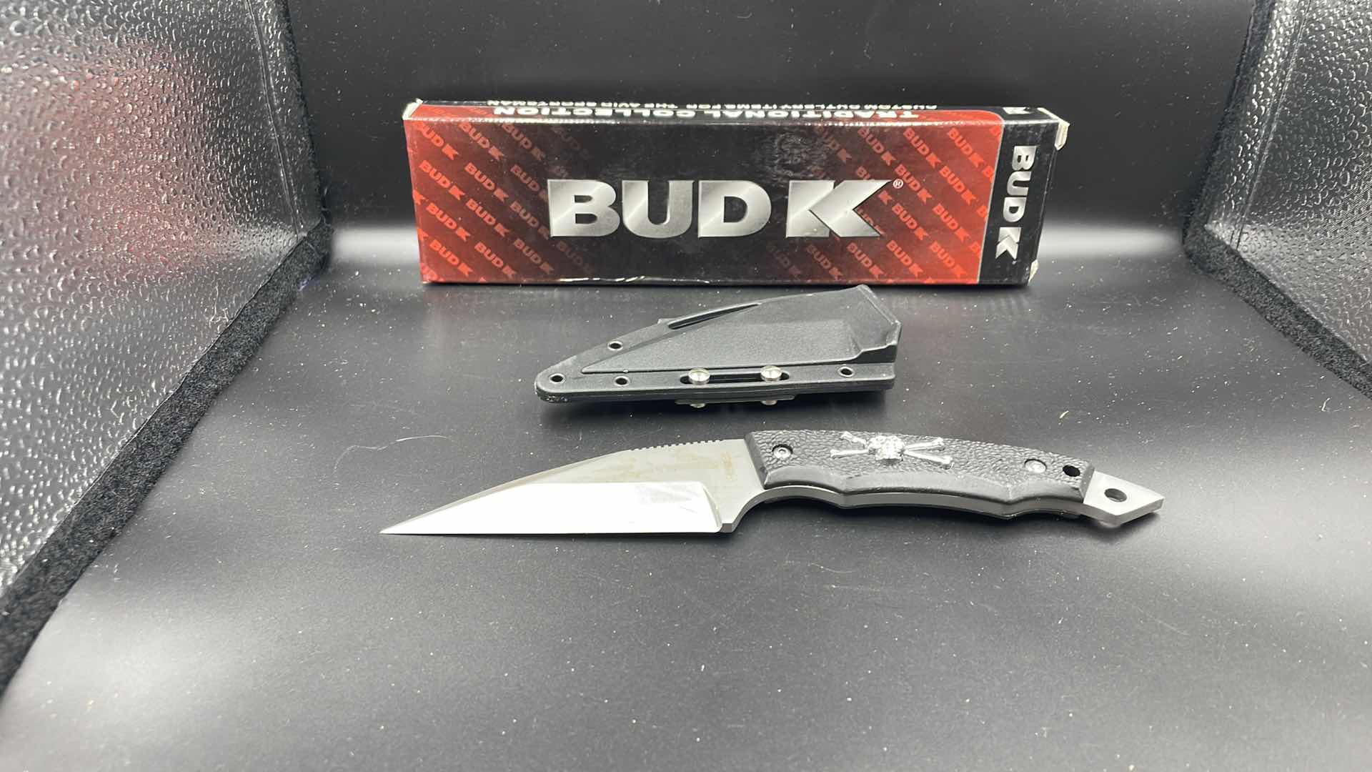 Photo 2 of BUD K CURVED KNIFE AND SHEATH 9”
