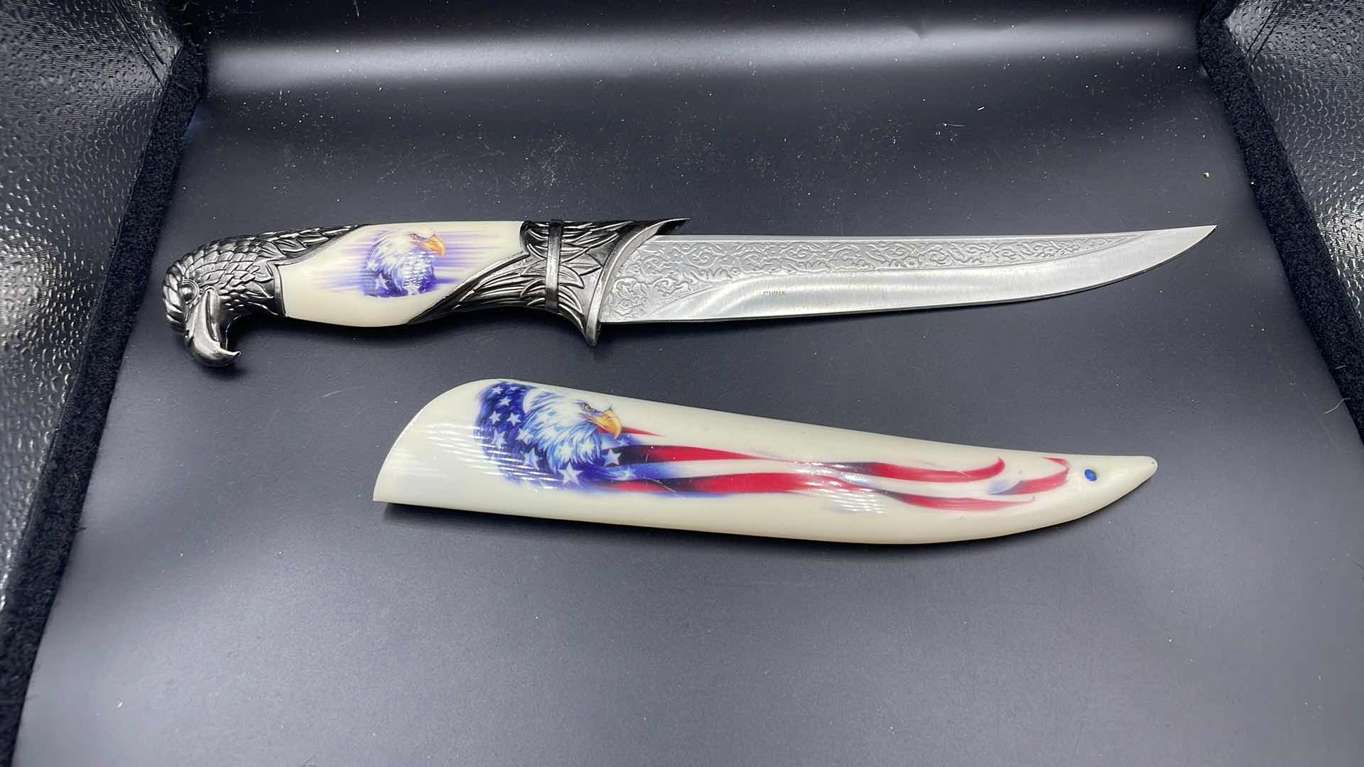 Photo 2 of DECORATIVE EAGLE KNIFE WITH USA SHEATH 12”