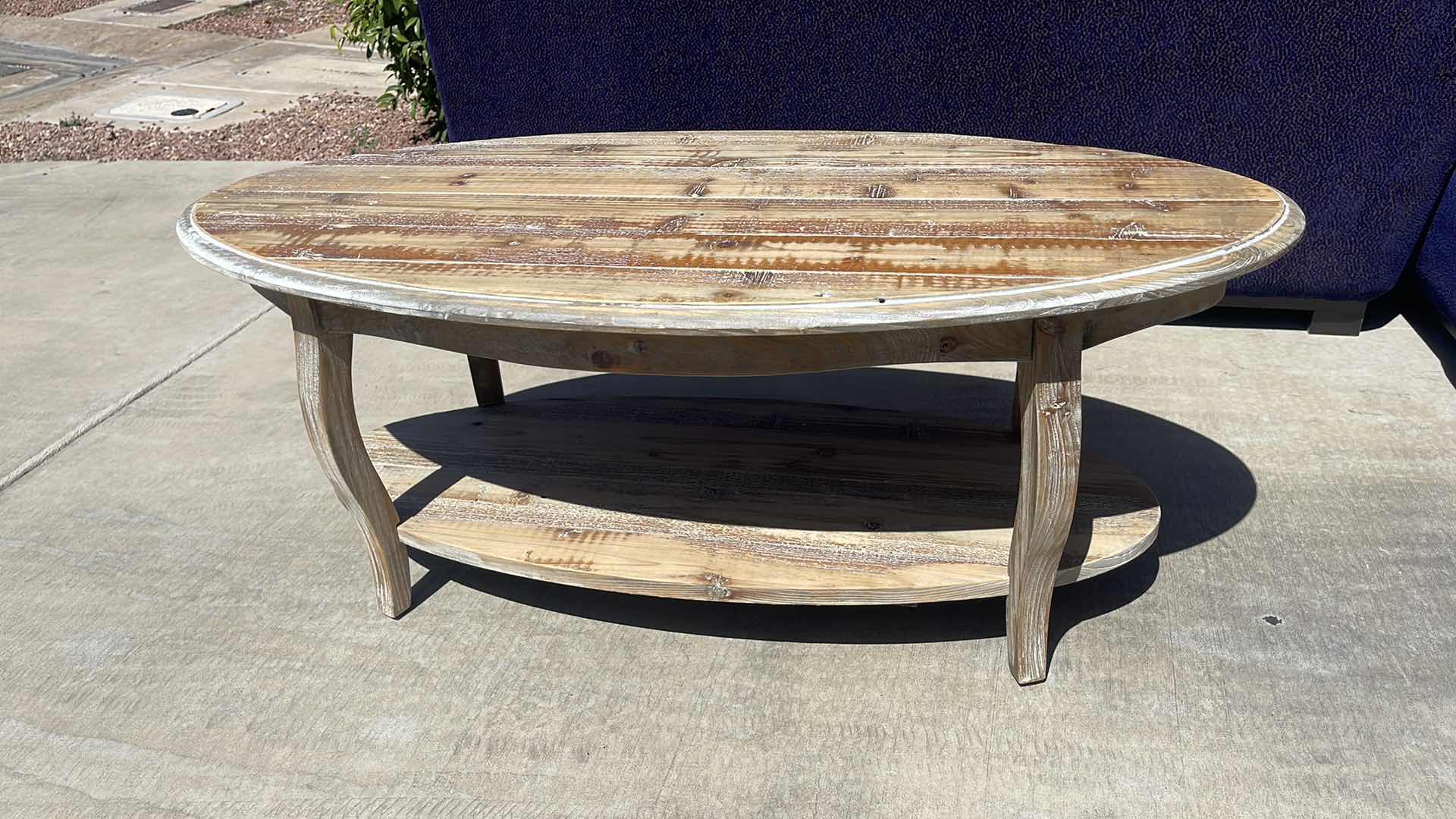 Photo 3 of RUSTIC WOOD BASE COFFEE TABLE 48” X 24” 19”